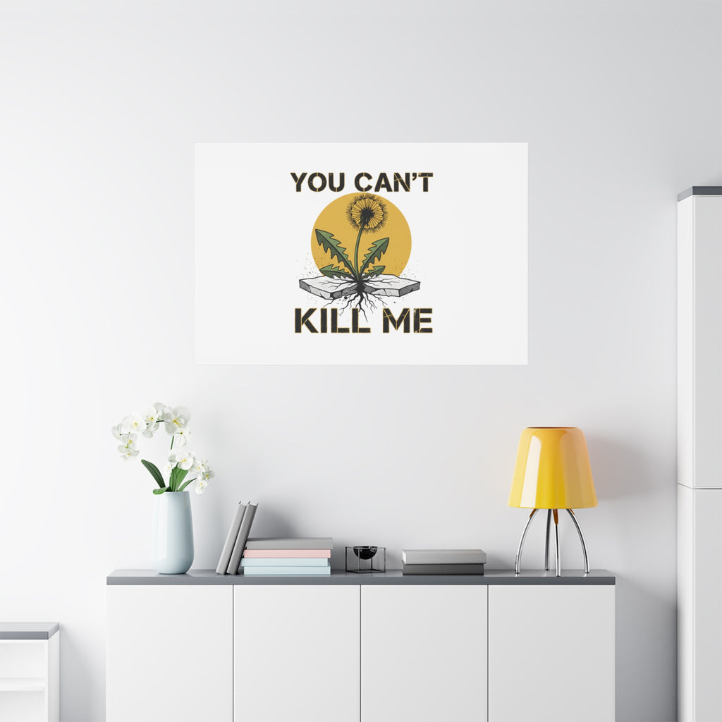 You Can't Kill Me Dandelion Canvas | punk botanical, halftone floral