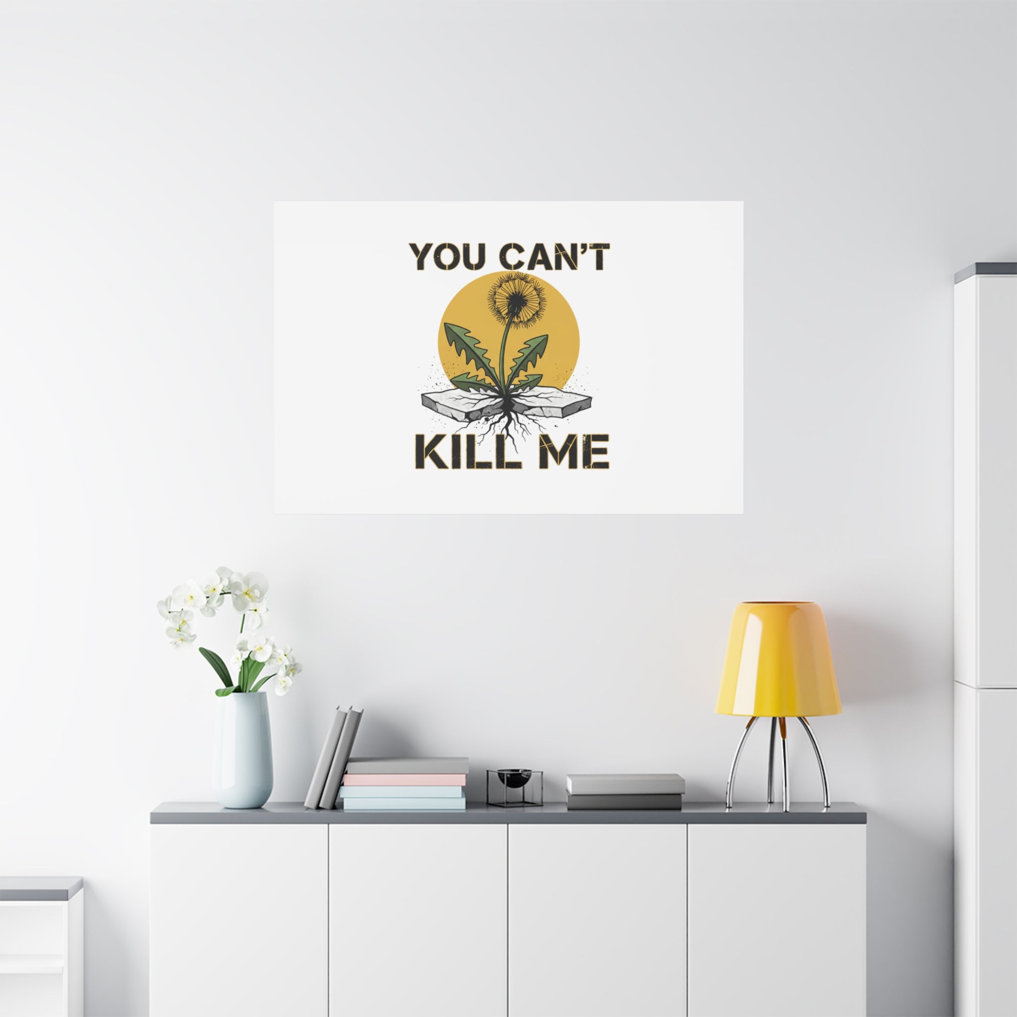 You Can't Kill Me Dandelion Canvas | punk botanical, halftone floral