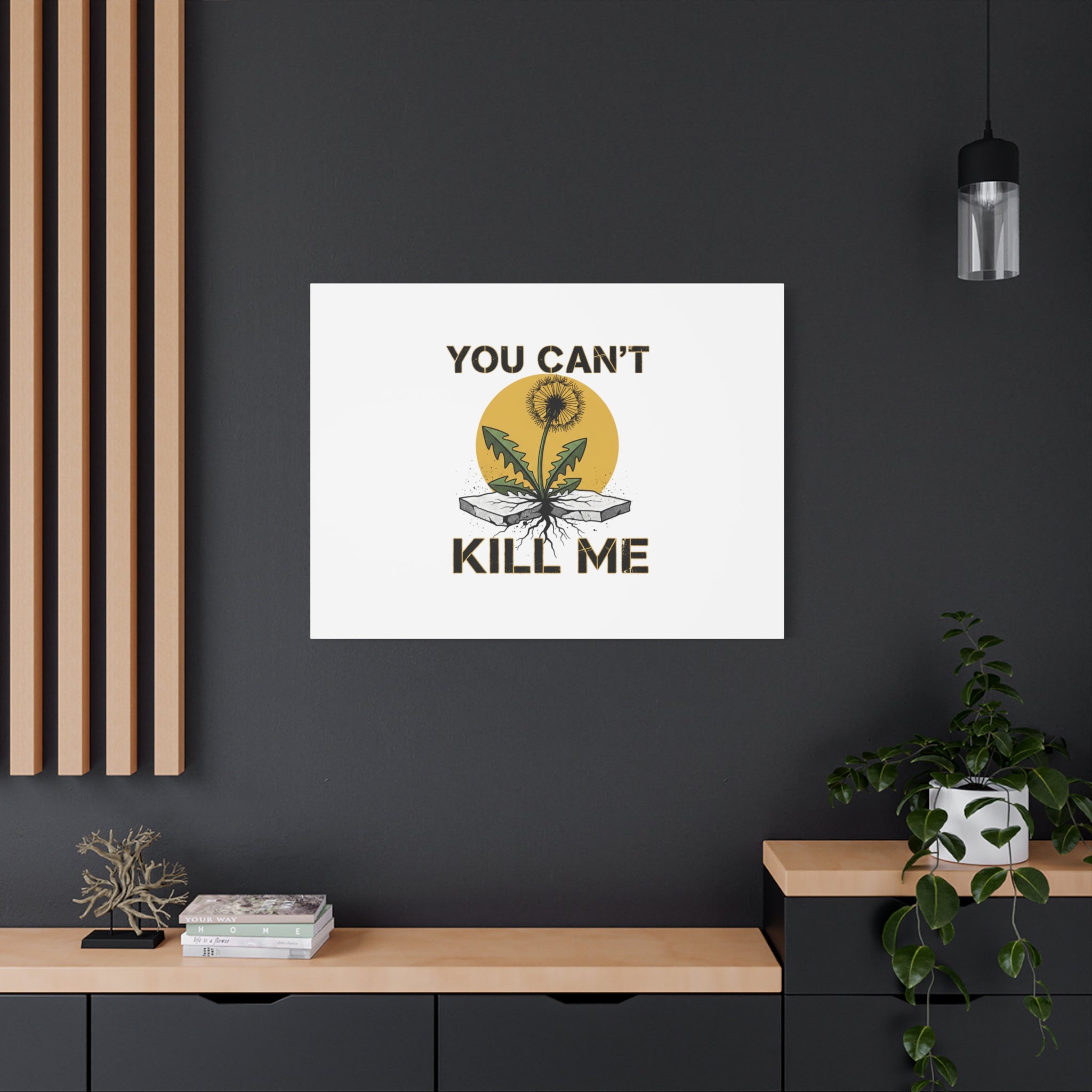 You Can't Kill Me Dandelion Canvas | punk botanical, halftone floral