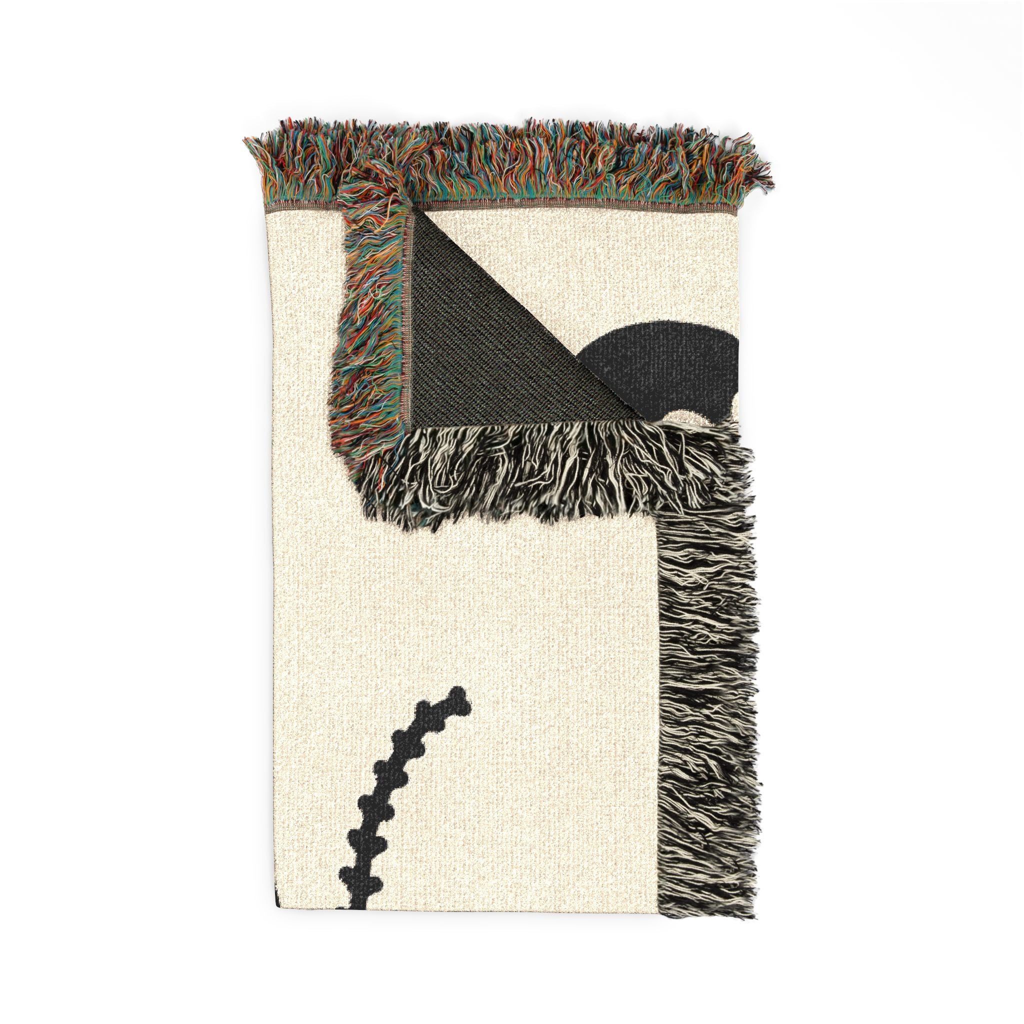 Moth Moon Woven Blanket — Boho Decorative Throw