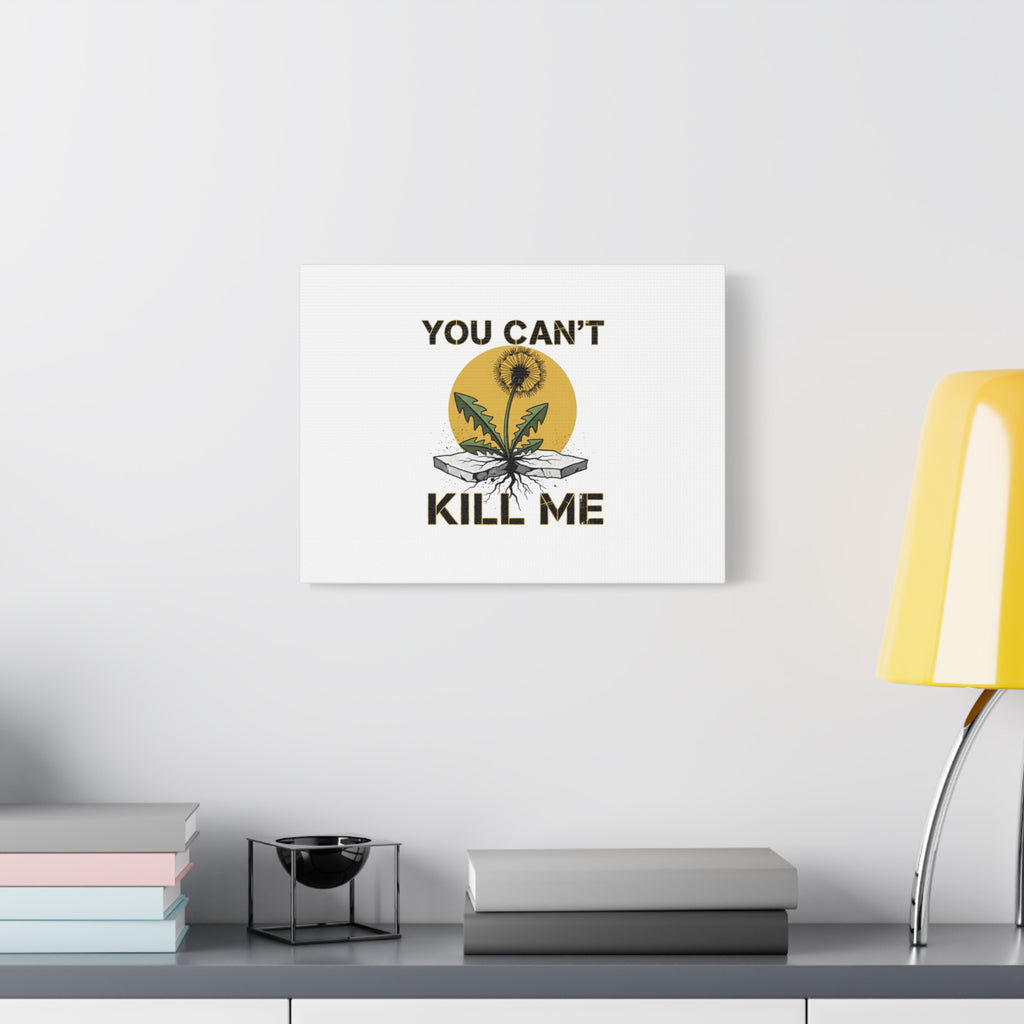 You Can't Kill Me Dandelion Canvas | punk botanical, halftone floral