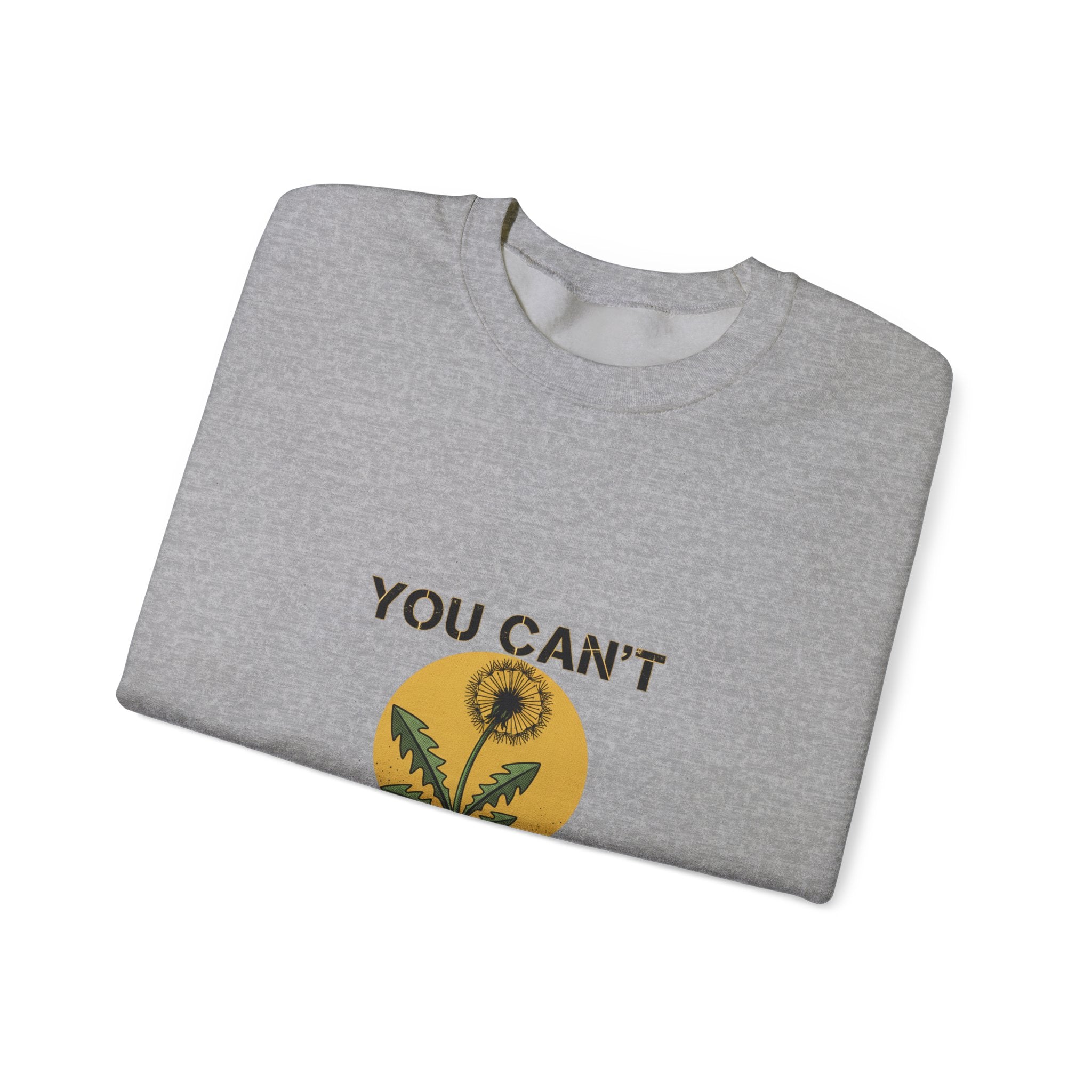 You Can't Kill Me Crewneck, halftone floral punk botanical, weedcore