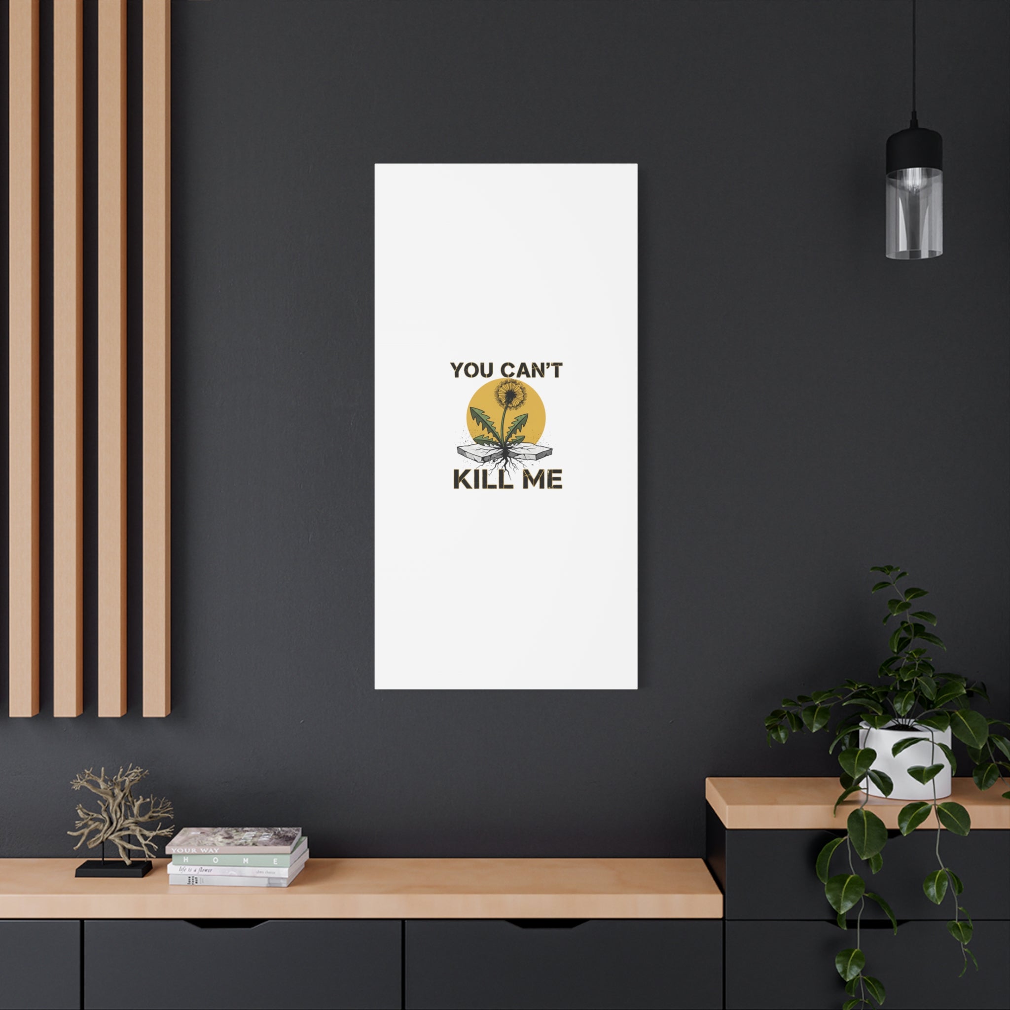 You Can't Kill Me Dandelion Canvas | punk botanical, halftone floral