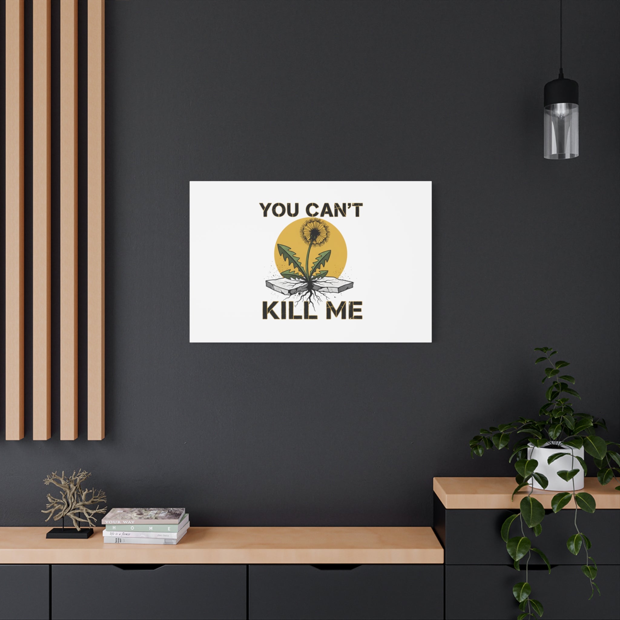 You Can't Kill Me Dandelion Canvas | punk botanical, halftone floral