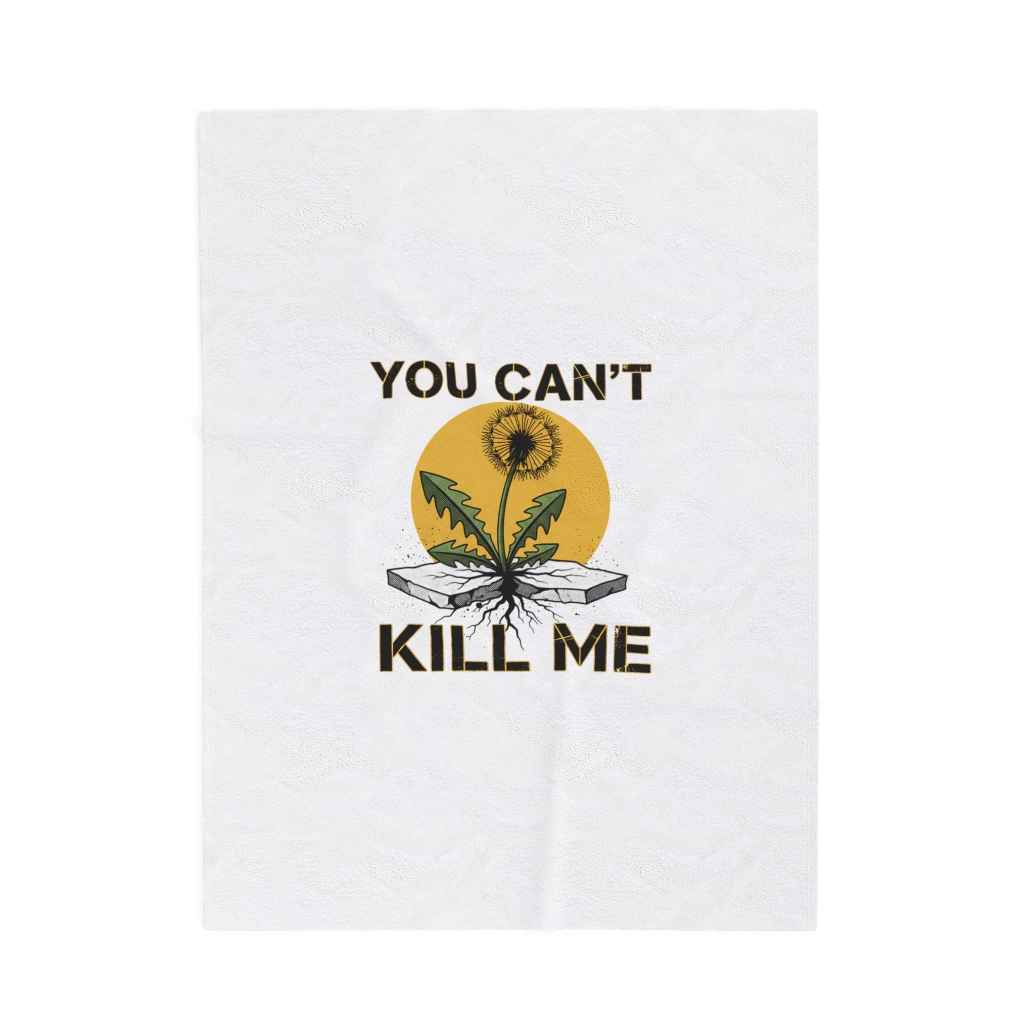 You Can't Kill Me Blanket | gritty halftone floral, punk botanical, weedcore