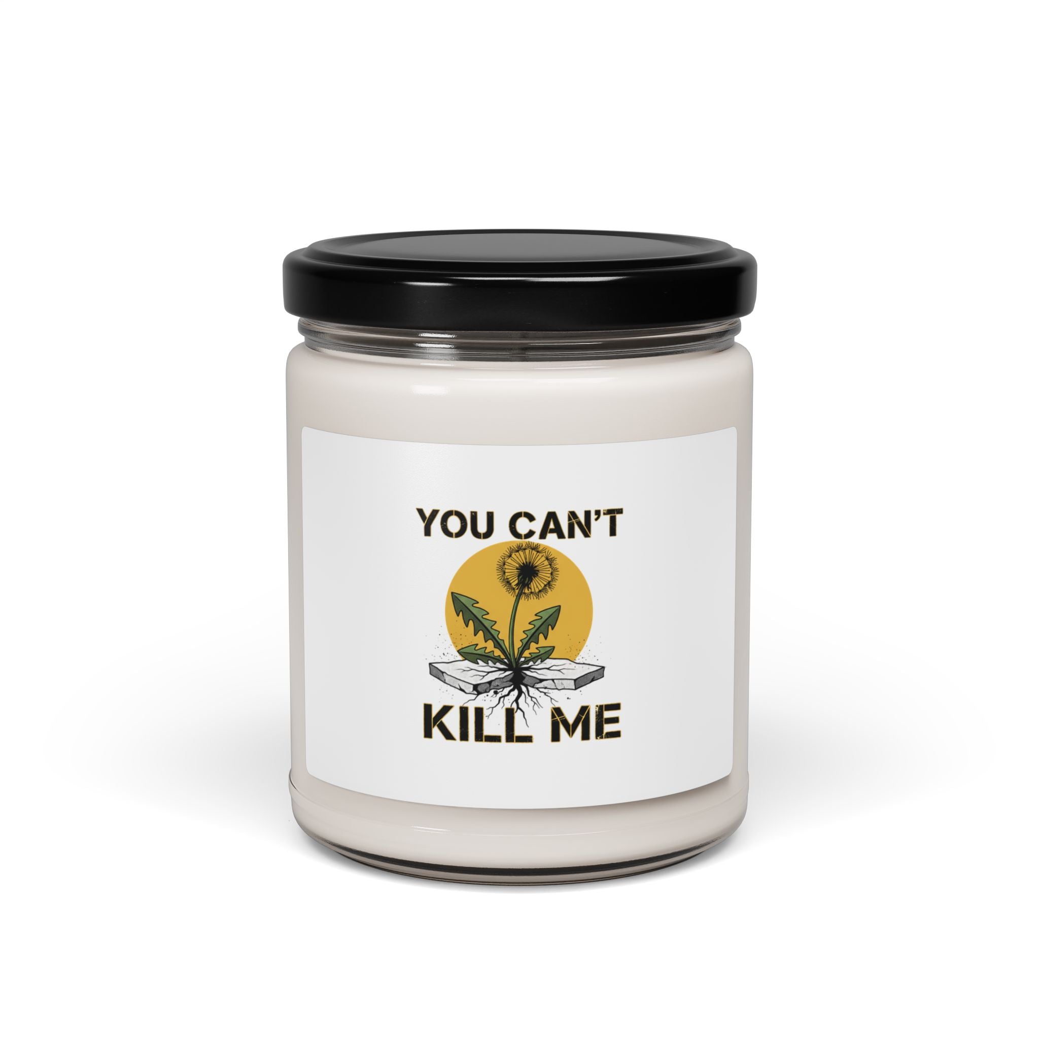 You Can't Kill Me Candle | punk botanical, halftone floral