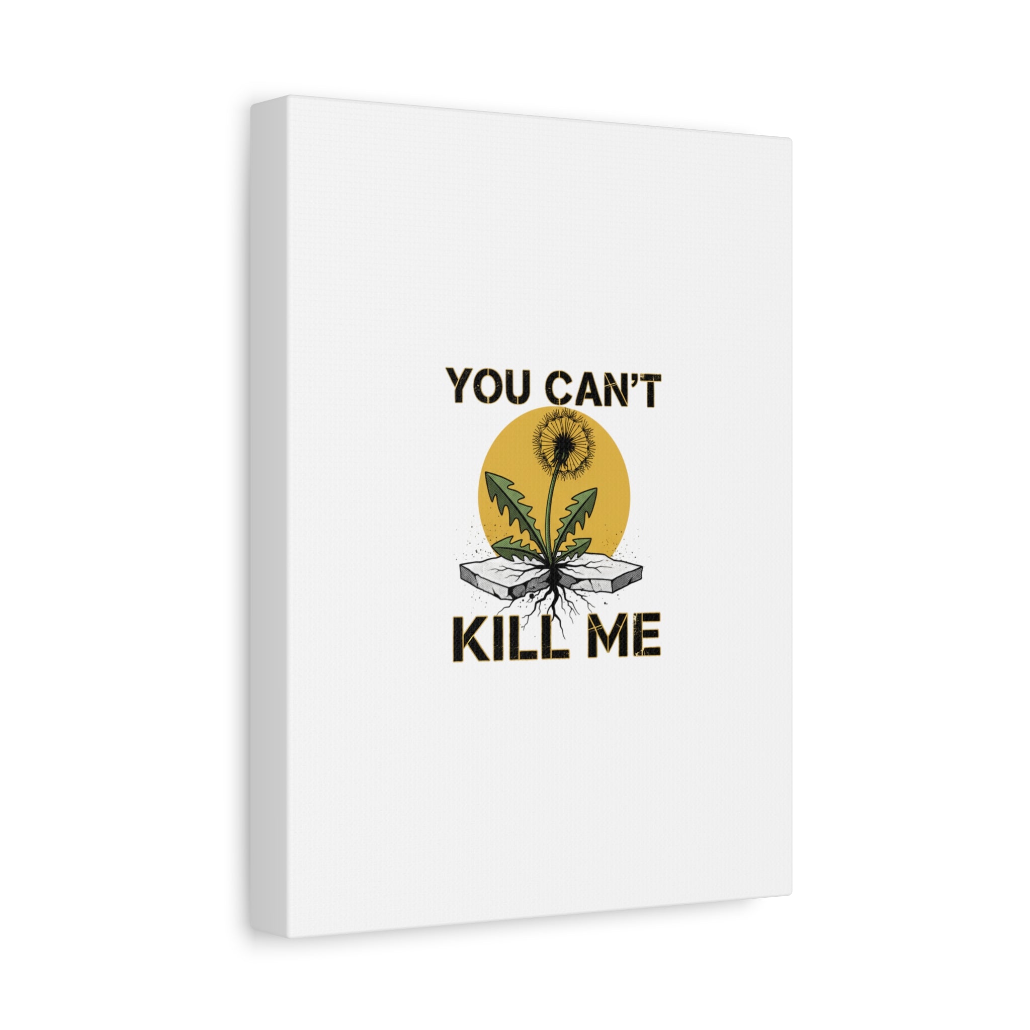 You Can't Kill Me Dandelion Canvas | punk botanical, halftone floral