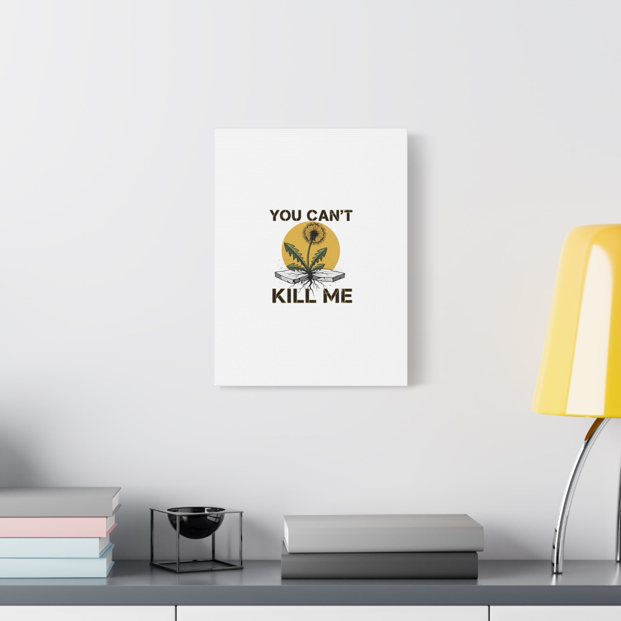 You Can't Kill Me Dandelion Canvas | punk botanical, halftone floral