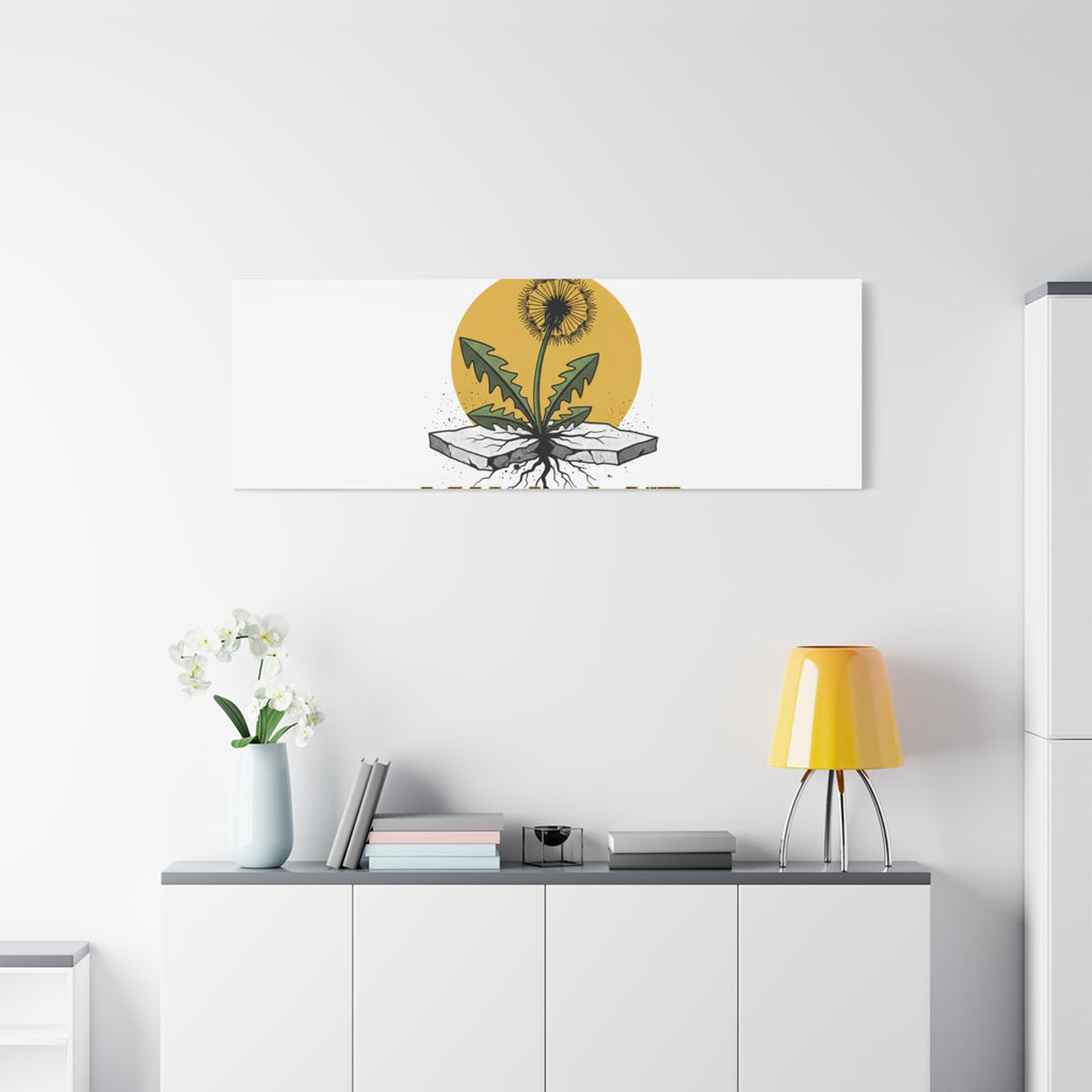 You Can't Kill Me Dandelion Canvas | punk botanical, halftone floral
