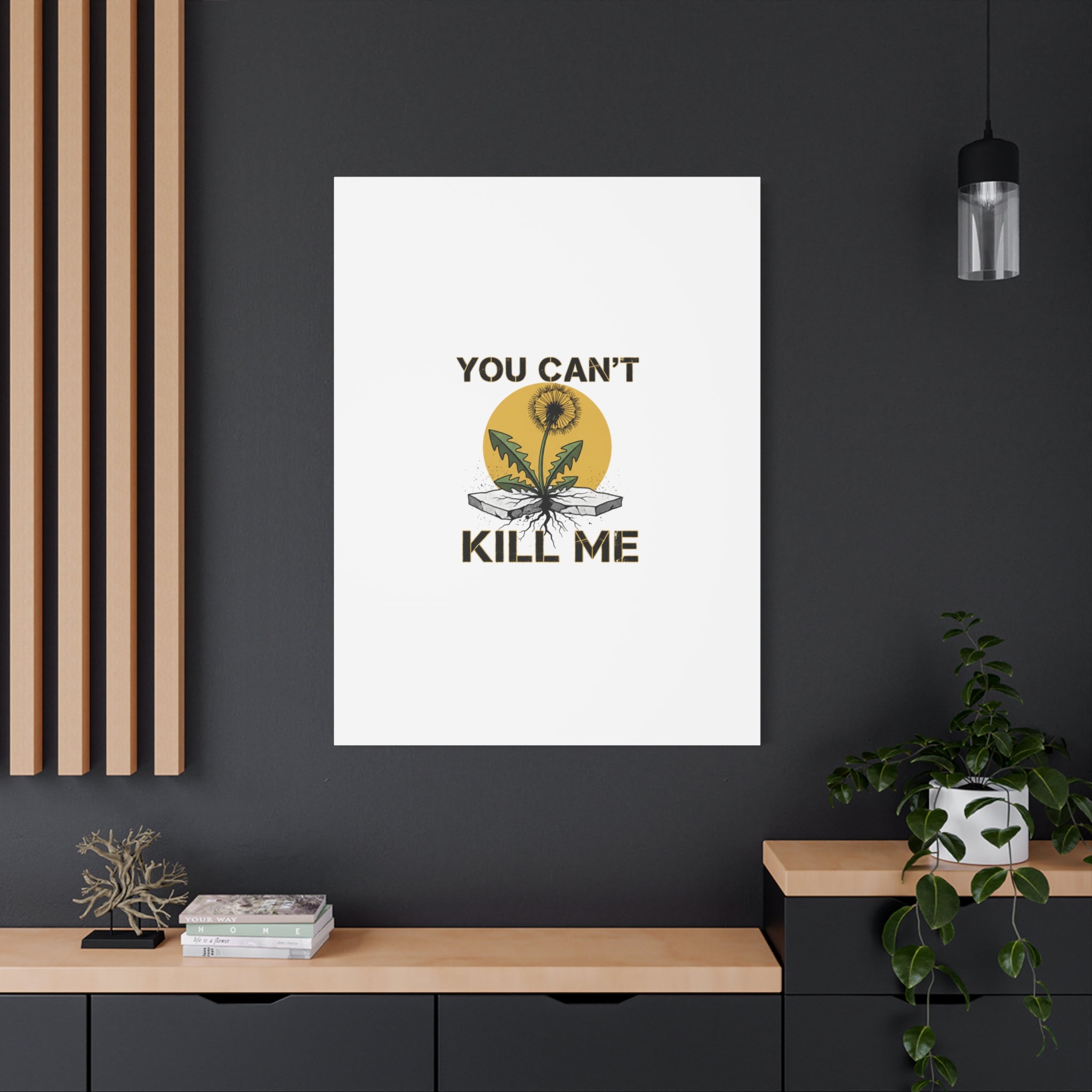 You Can't Kill Me Dandelion Canvas | punk botanical, halftone floral