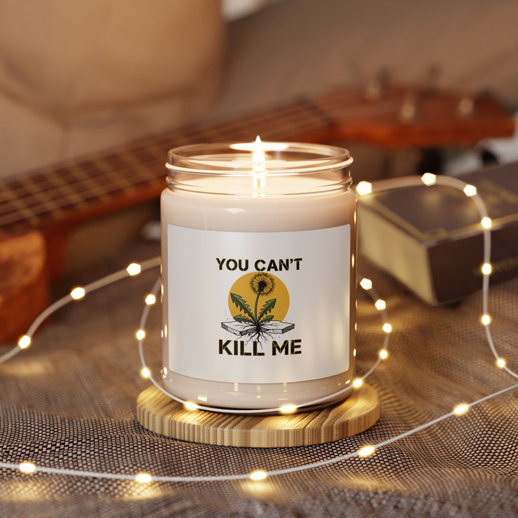 You Can't Kill Me Candle | punk botanical, halftone floral