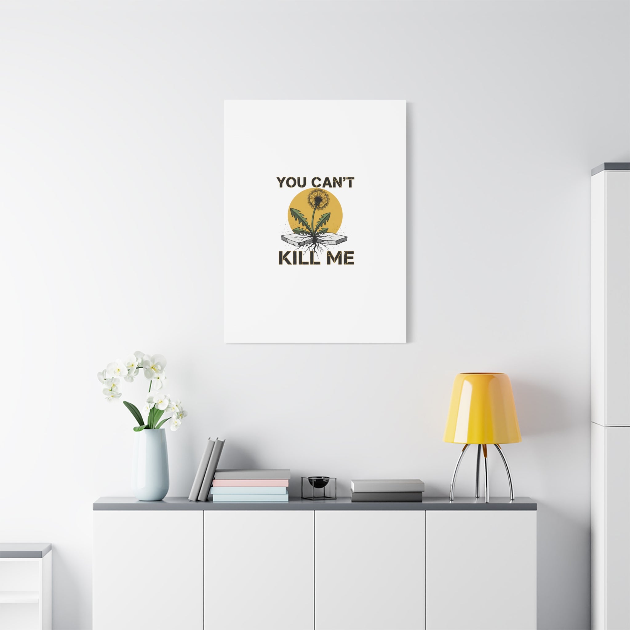 You Can't Kill Me Dandelion Canvas | punk botanical, halftone floral