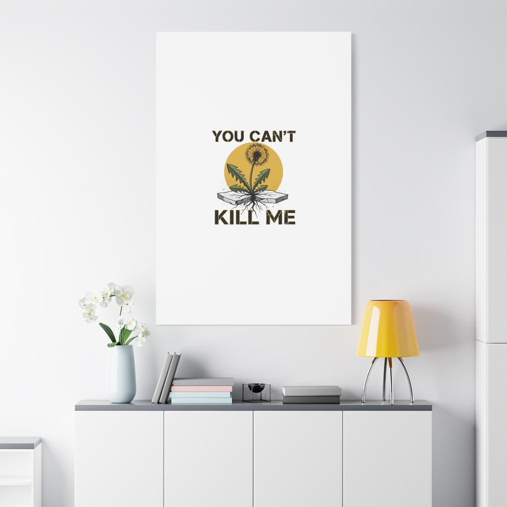 You Can't Kill Me Dandelion Canvas | punk botanical, halftone floral