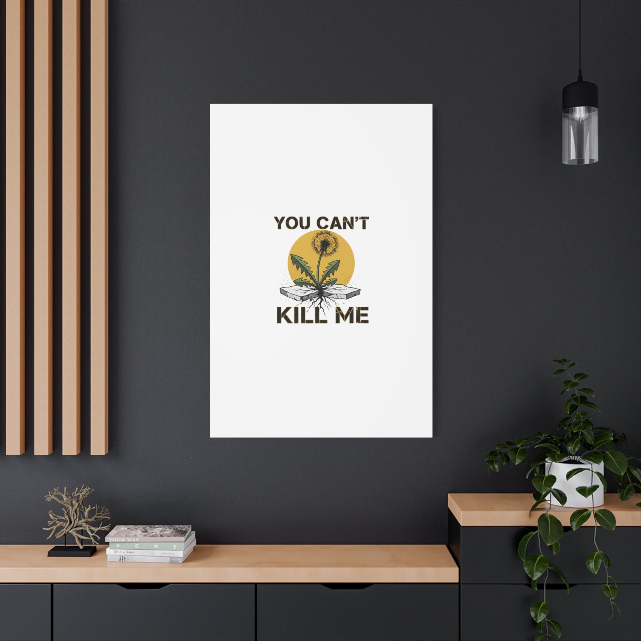You Can't Kill Me Dandelion Canvas | punk botanical, halftone floral