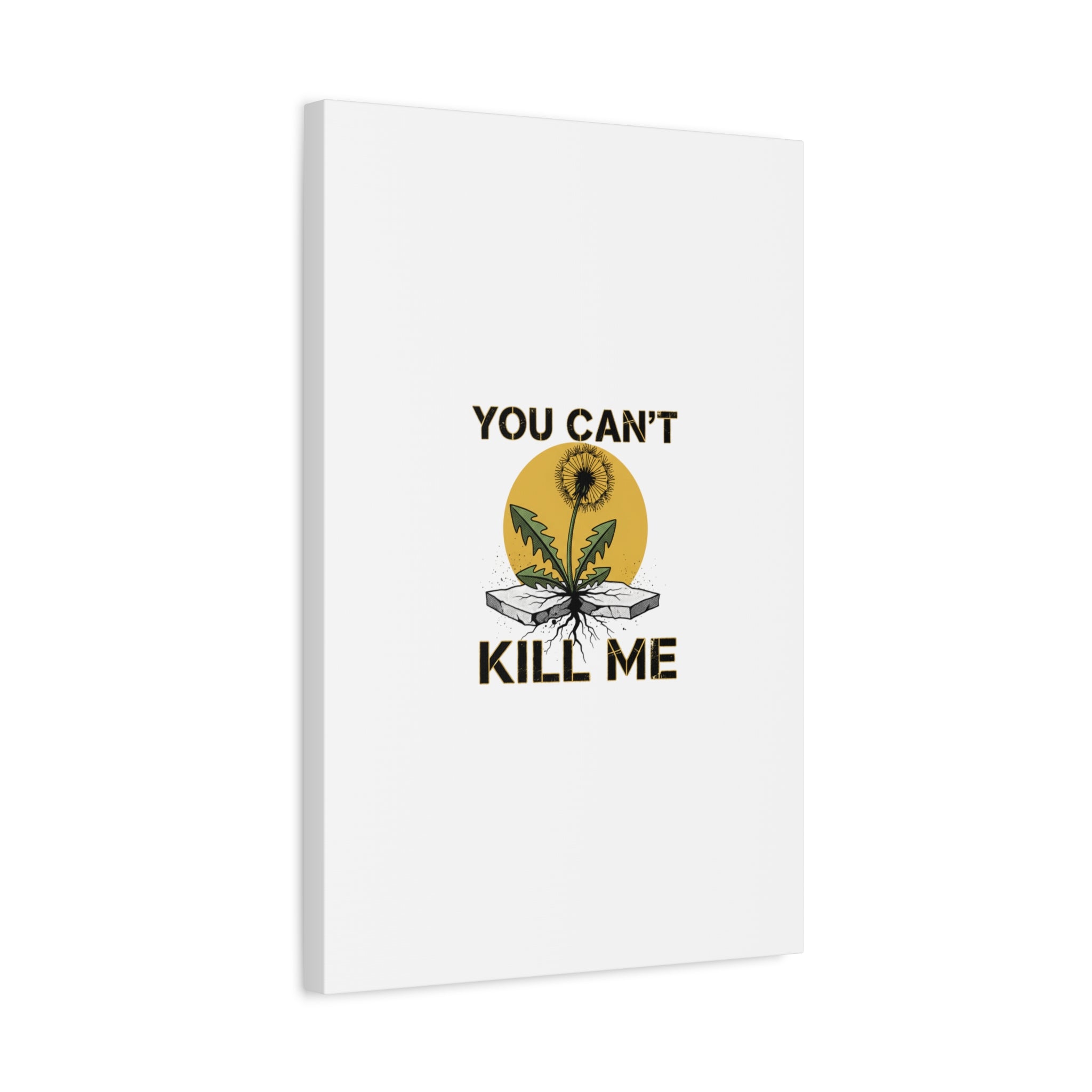 You Can't Kill Me Dandelion Canvas | punk botanical, halftone floral