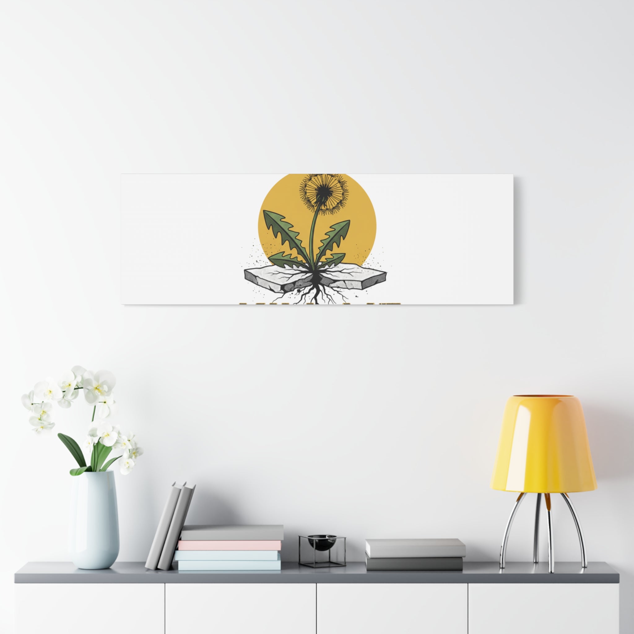 You Can't Kill Me Dandelion Canvas | punk botanical, halftone floral