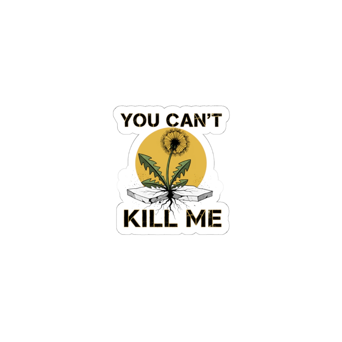 You Can't Kill Me Sticker | punk botanical, halftone floral