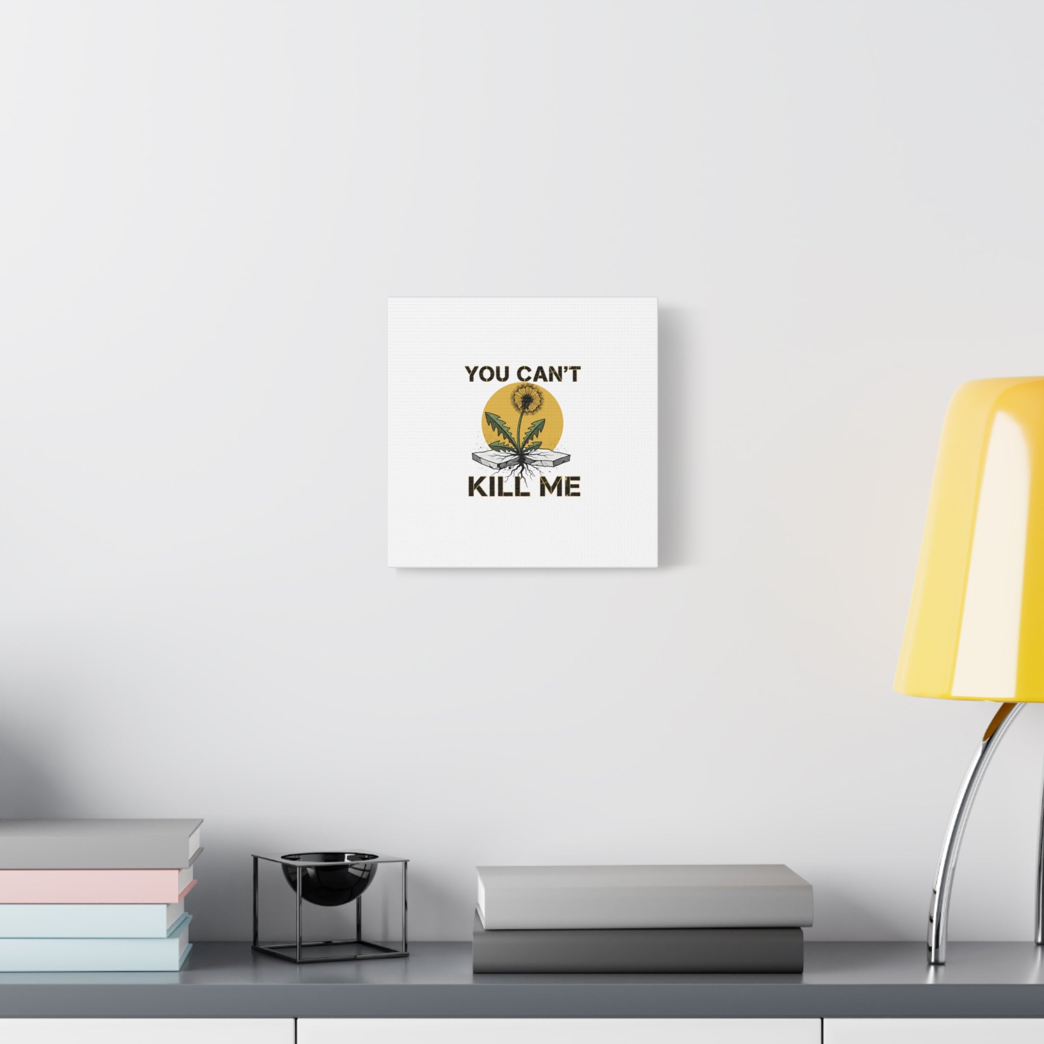 You Can't Kill Me Dandelion Canvas | punk botanical, halftone floral