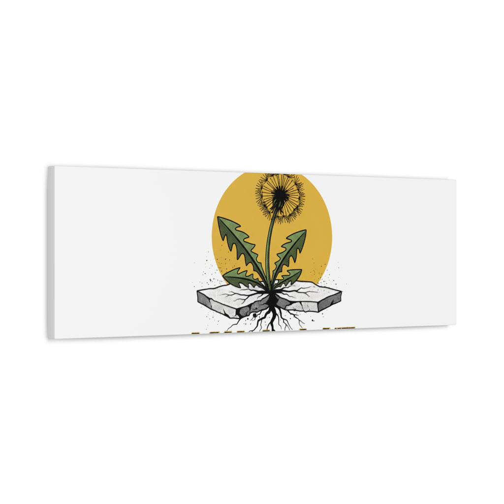 You Can't Kill Me Dandelion Canvas | punk botanical, halftone floral