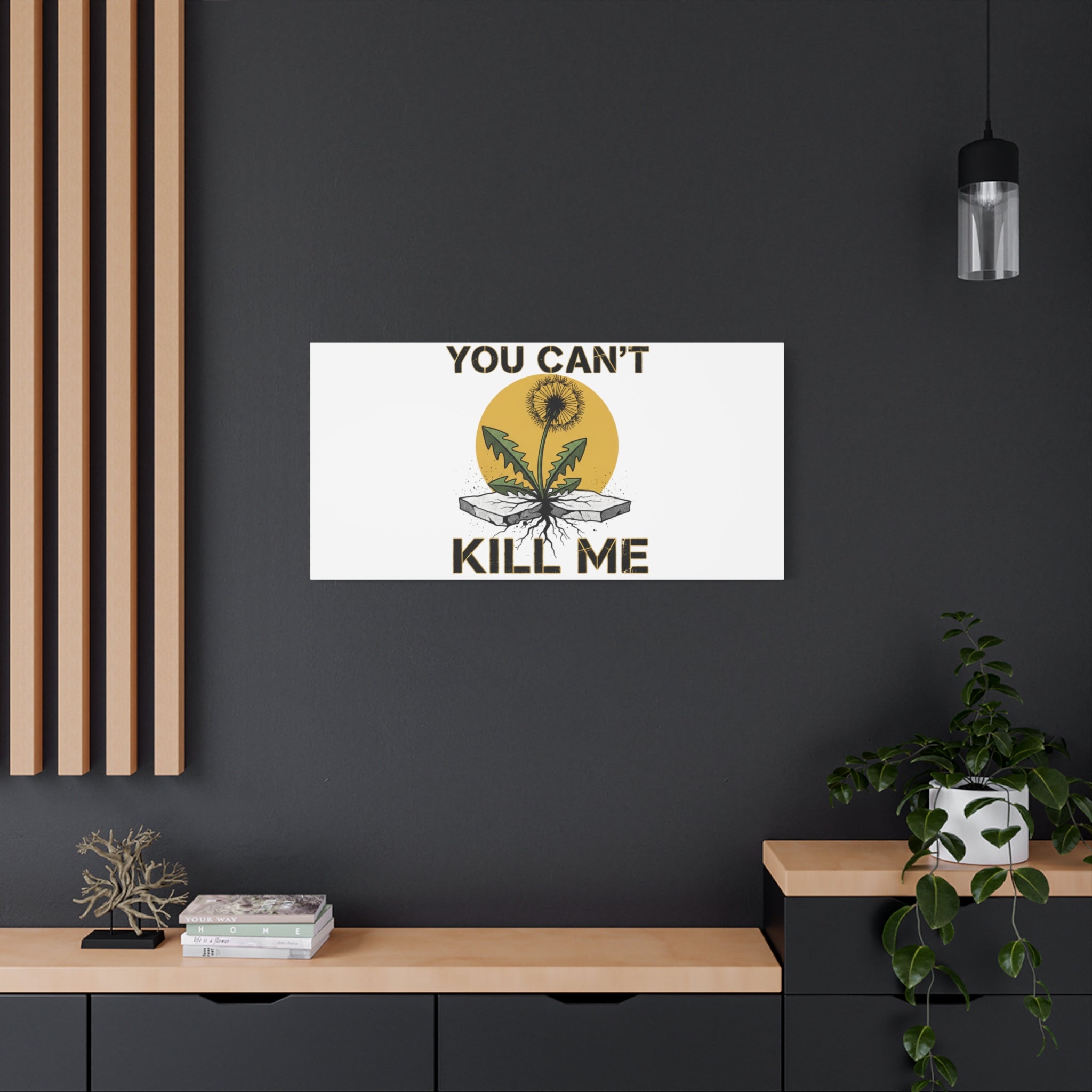 You Can't Kill Me Dandelion Canvas | punk botanical, halftone floral