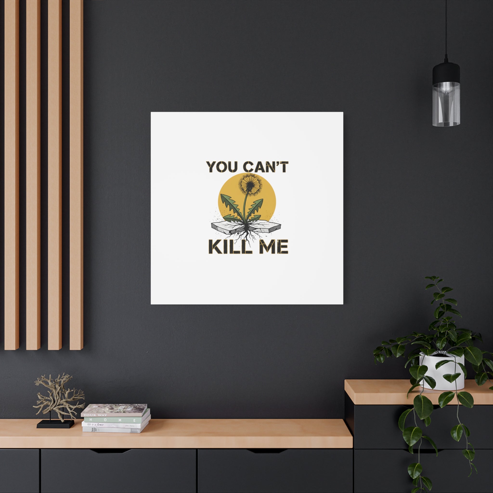 You Can't Kill Me Dandelion Canvas | punk botanical, halftone floral