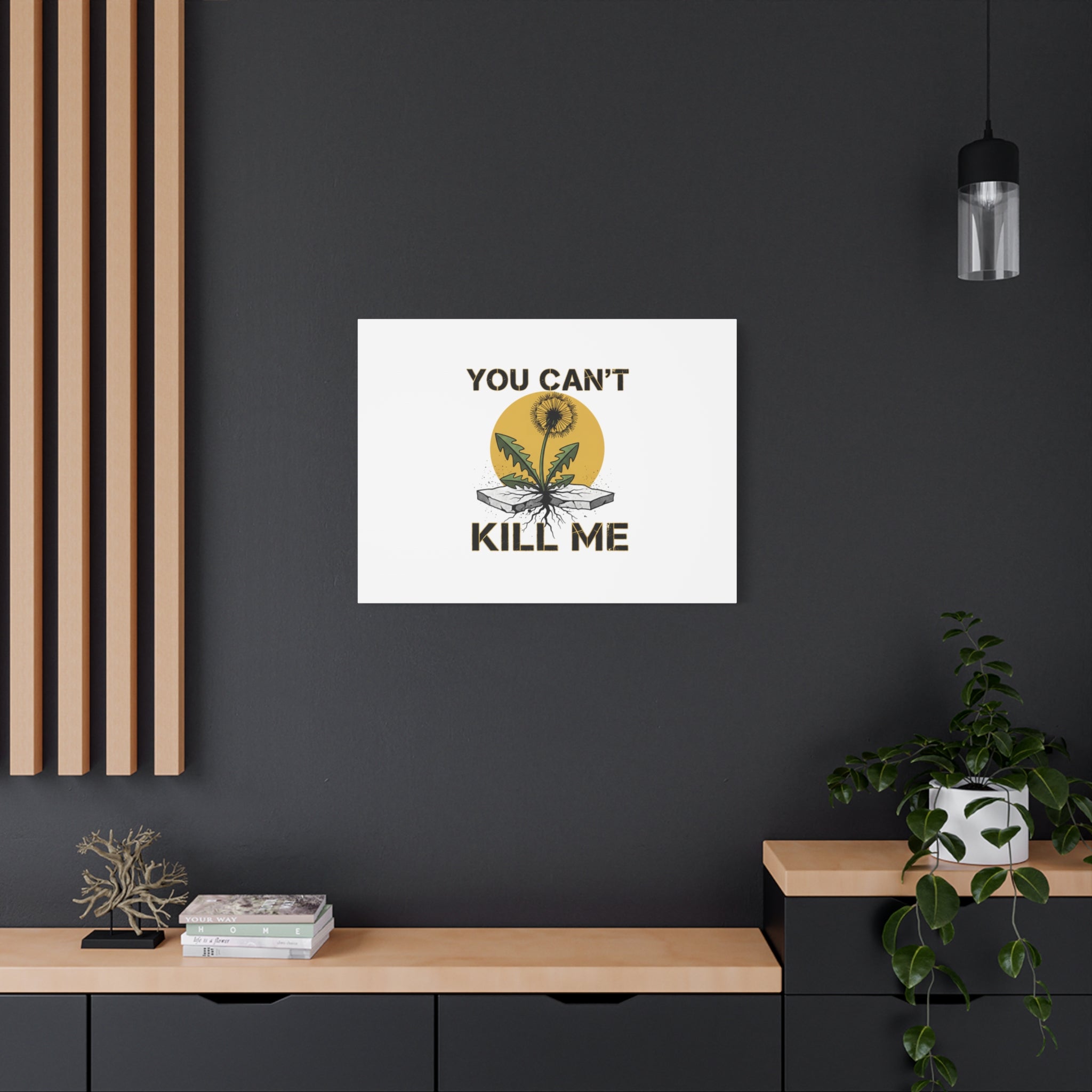 You Can't Kill Me Dandelion Canvas | punk botanical, halftone floral