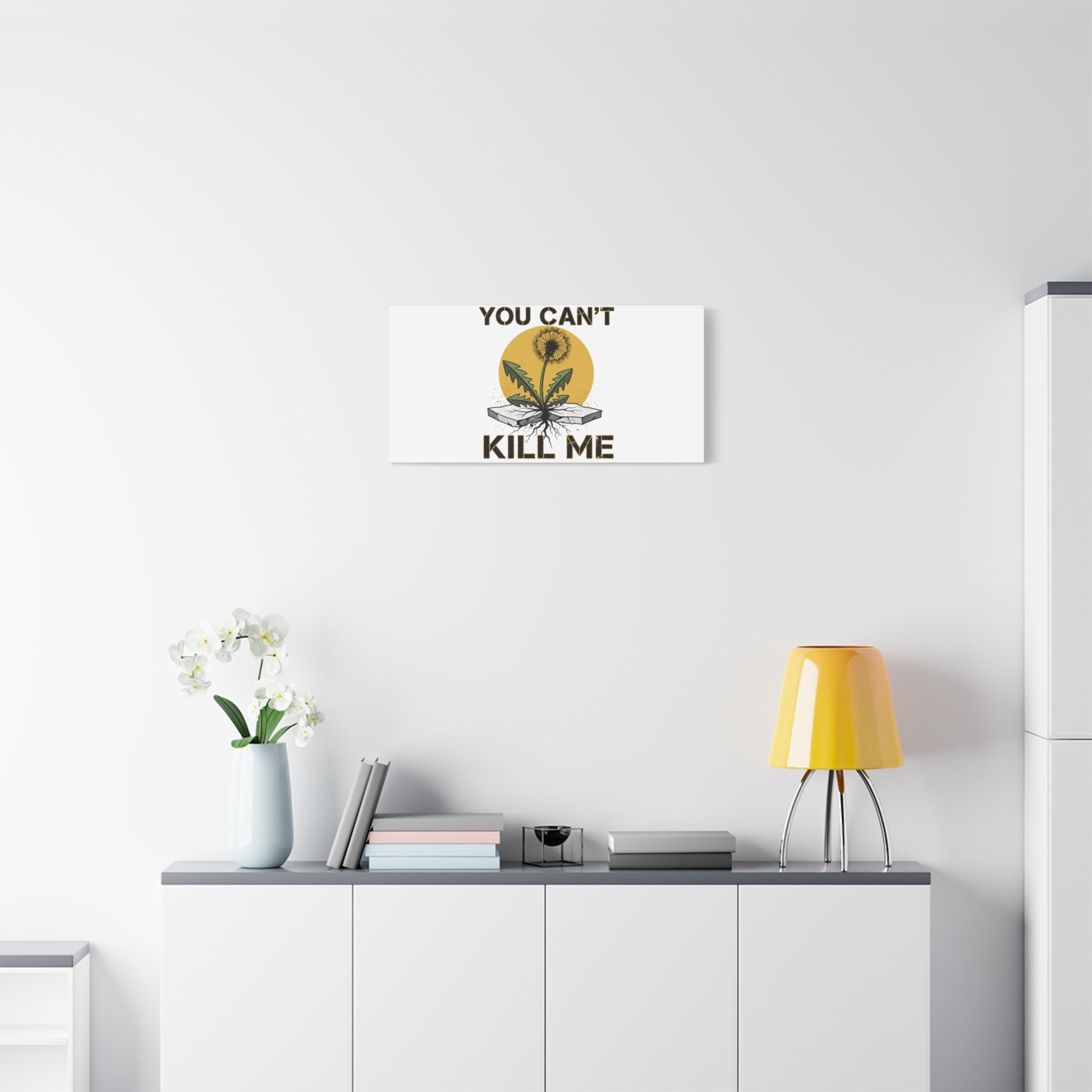 You Can't Kill Me Dandelion Canvas | punk botanical, halftone floral
