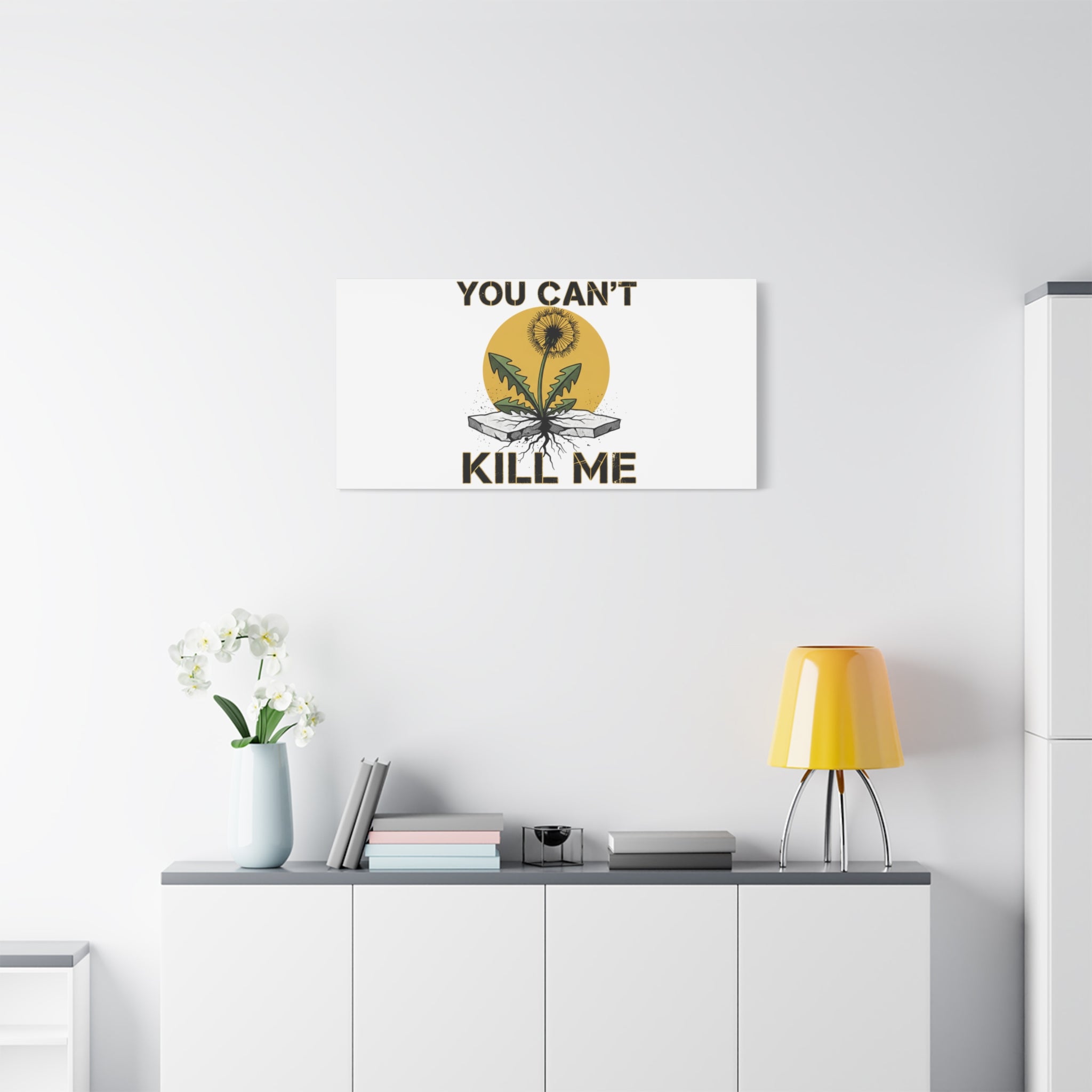You Can't Kill Me Dandelion Canvas | punk botanical, halftone floral