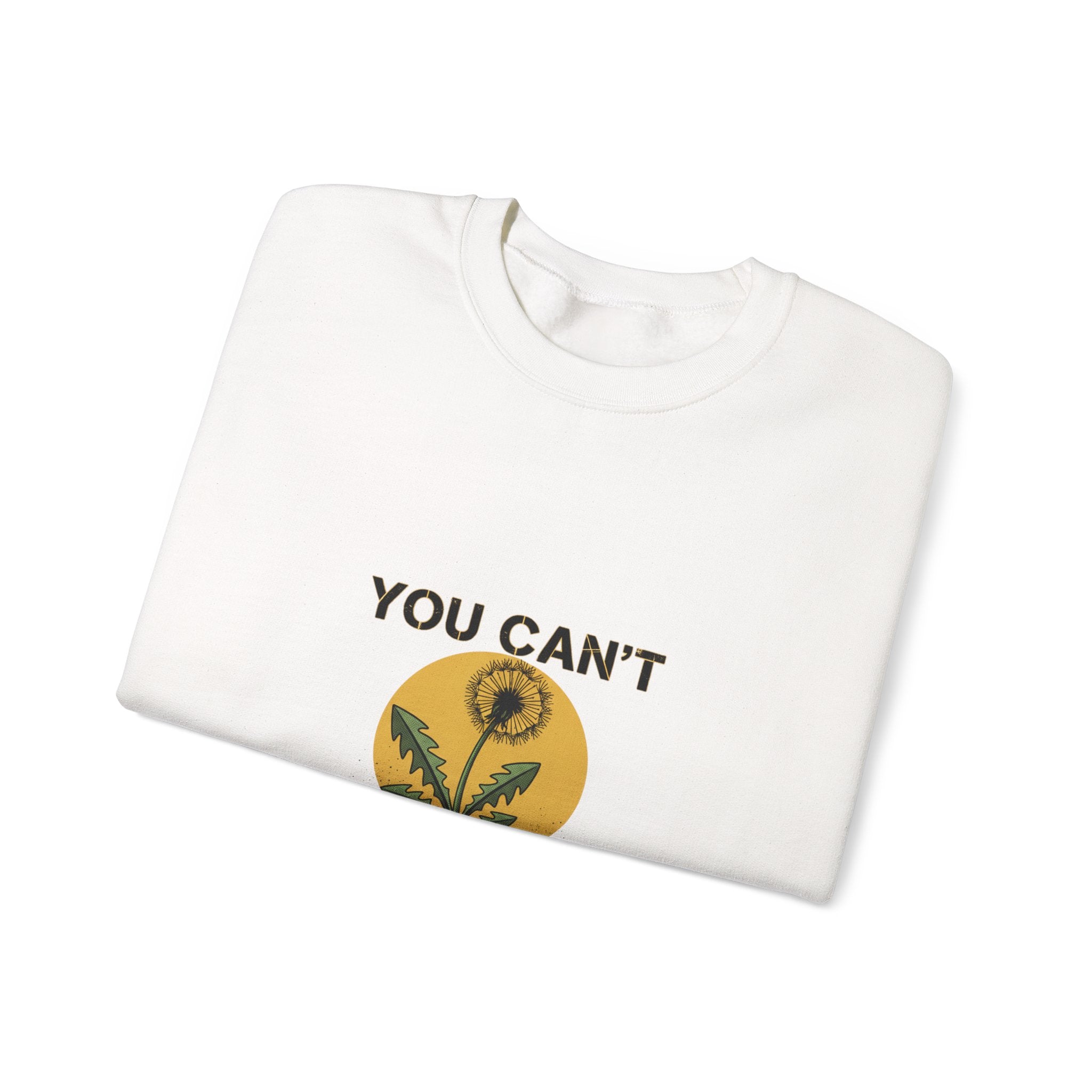 You Can't Kill Me Crewneck, halftone floral punk botanical, weedcore