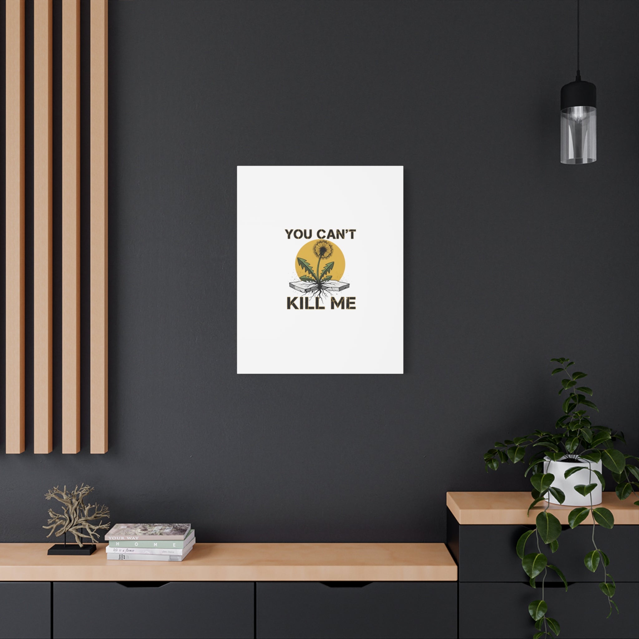 You Can't Kill Me Dandelion Canvas | punk botanical, halftone floral