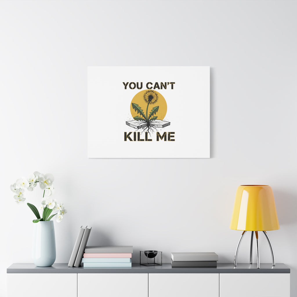 You Can't Kill Me Dandelion Canvas | punk botanical, halftone floral