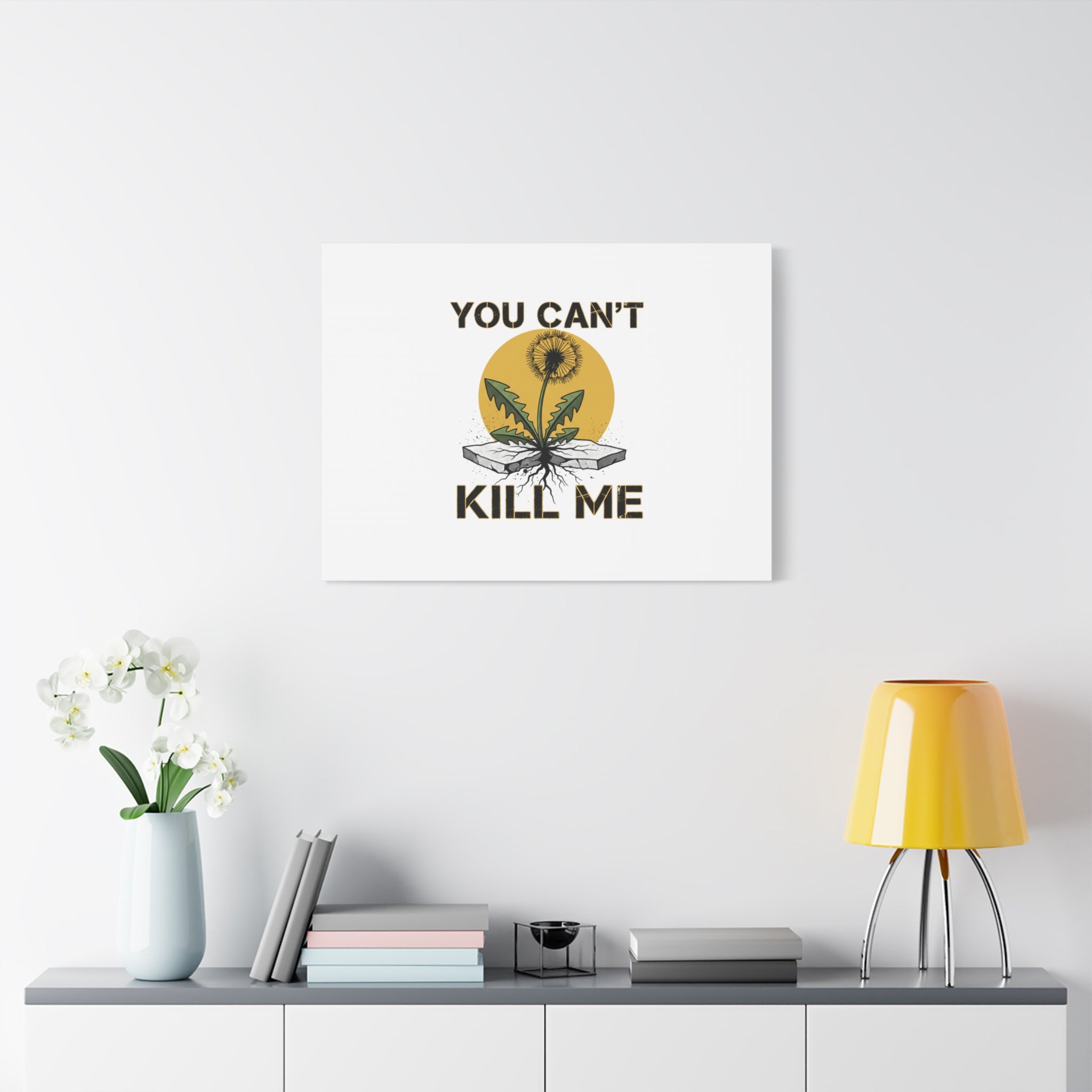 You Can't Kill Me Dandelion Canvas | punk botanical, halftone floral
