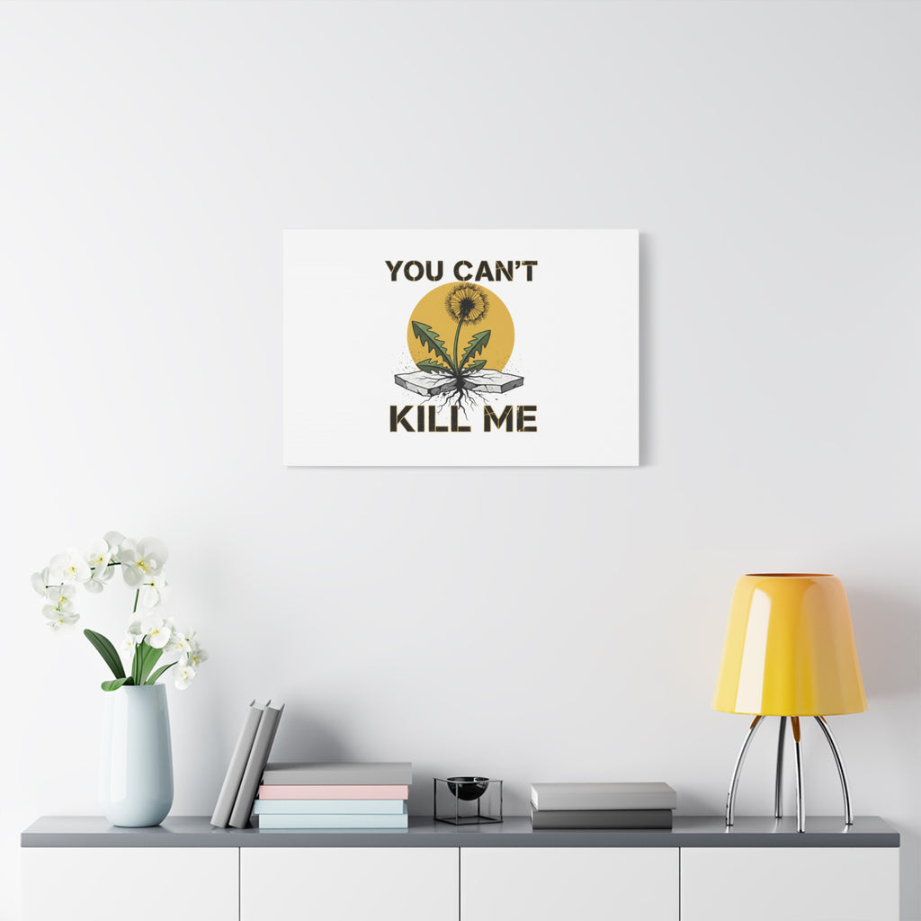 You Can't Kill Me Dandelion Canvas | punk botanical, halftone floral