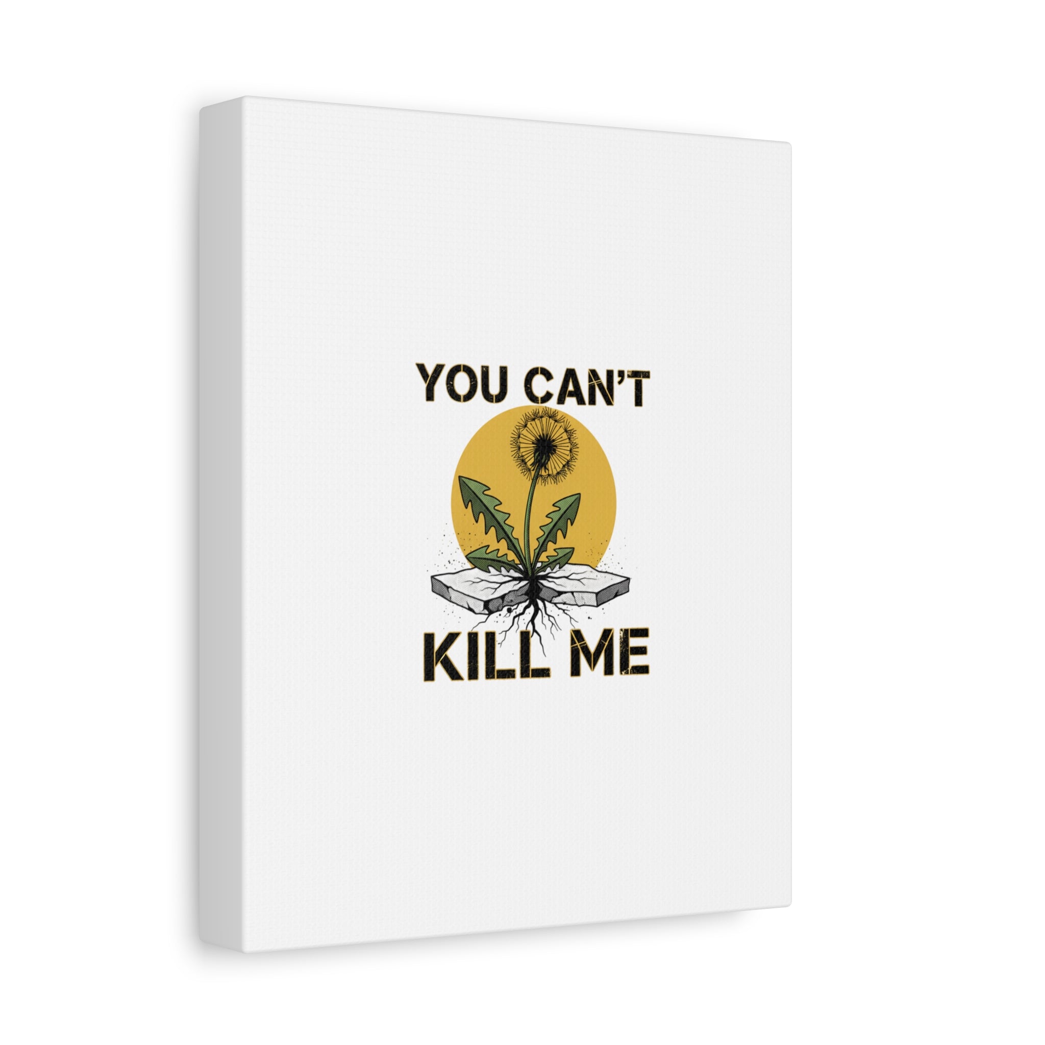 You Can't Kill Me Dandelion Canvas | punk botanical, halftone floral