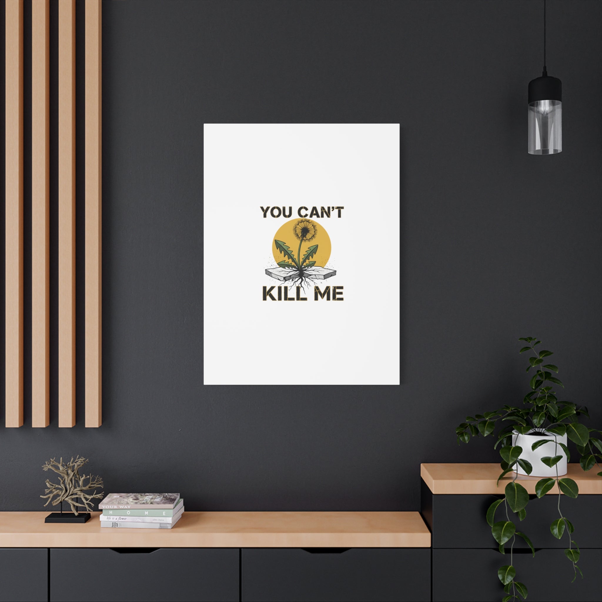You Can't Kill Me Dandelion Canvas | punk botanical, halftone floral