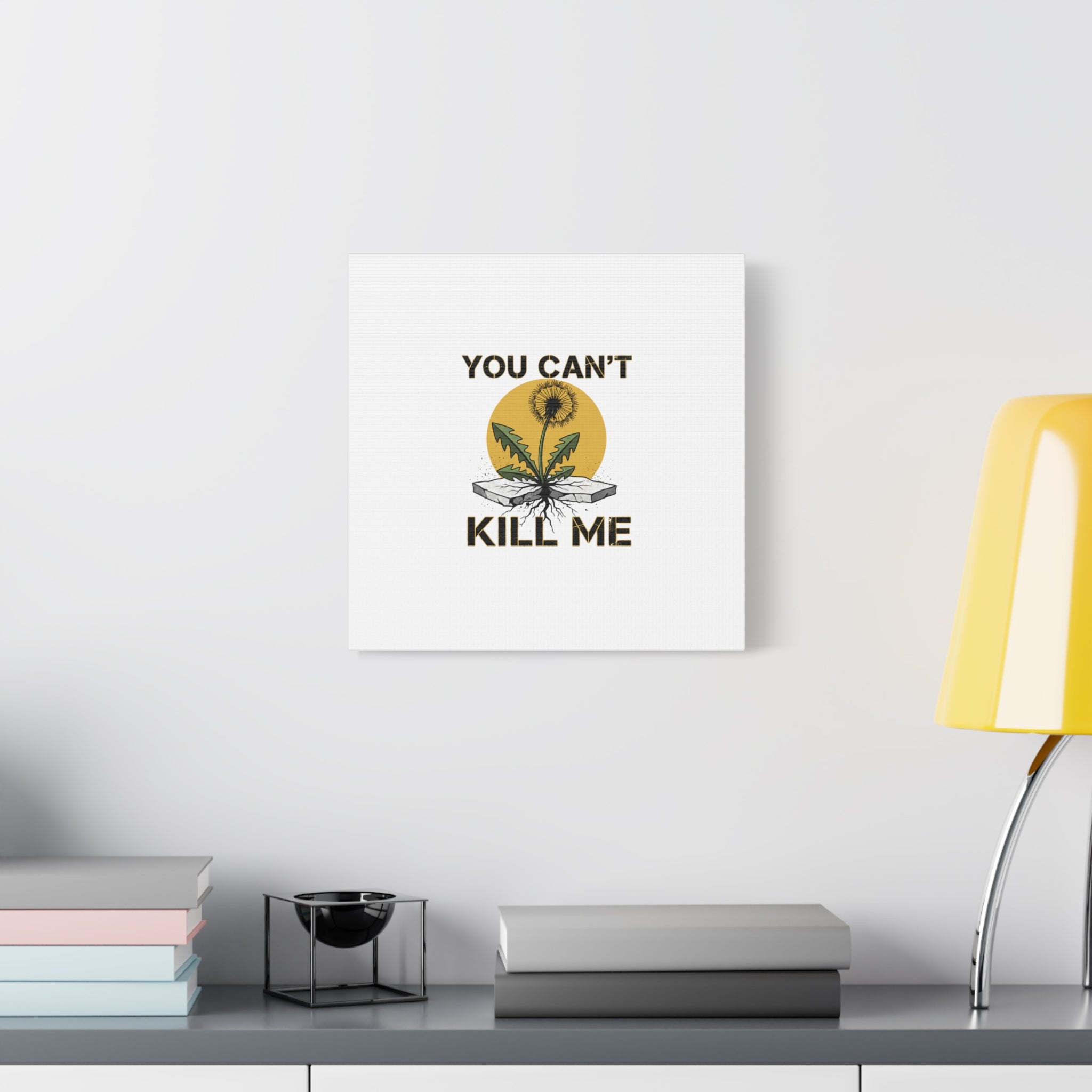 You Can't Kill Me Dandelion Canvas | punk botanical, halftone floral