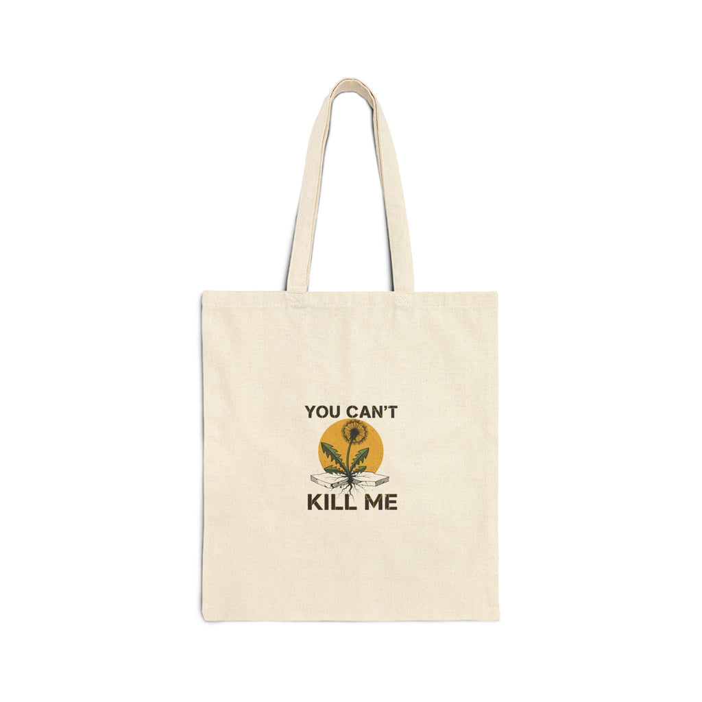 You Can't Kill Me Tote | punk botanical halftone, grunge plant art