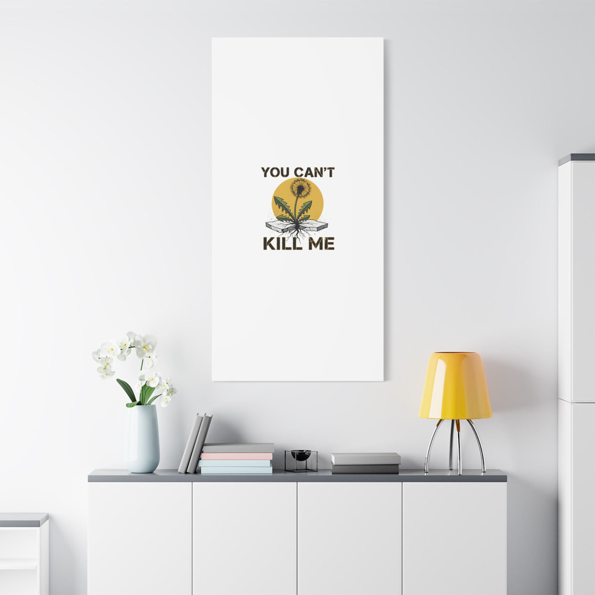You Can't Kill Me Dandelion Canvas | punk botanical, halftone floral