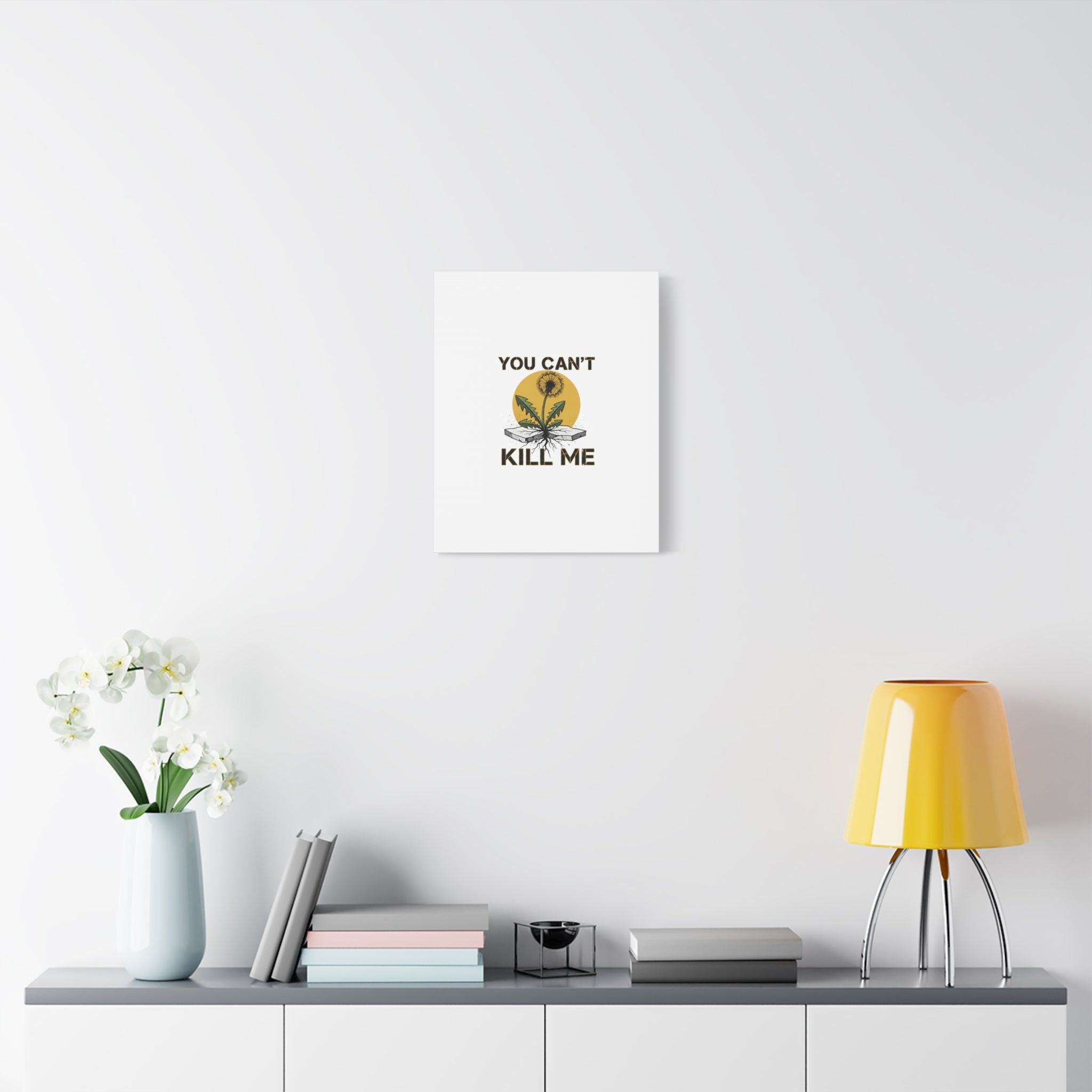 You Can't Kill Me Dandelion Canvas | punk botanical, halftone floral