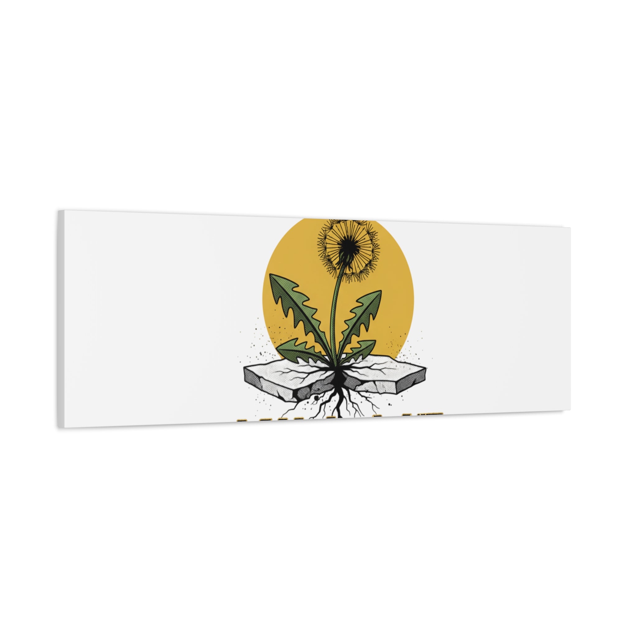You Can't Kill Me Dandelion Canvas | punk botanical, halftone floral