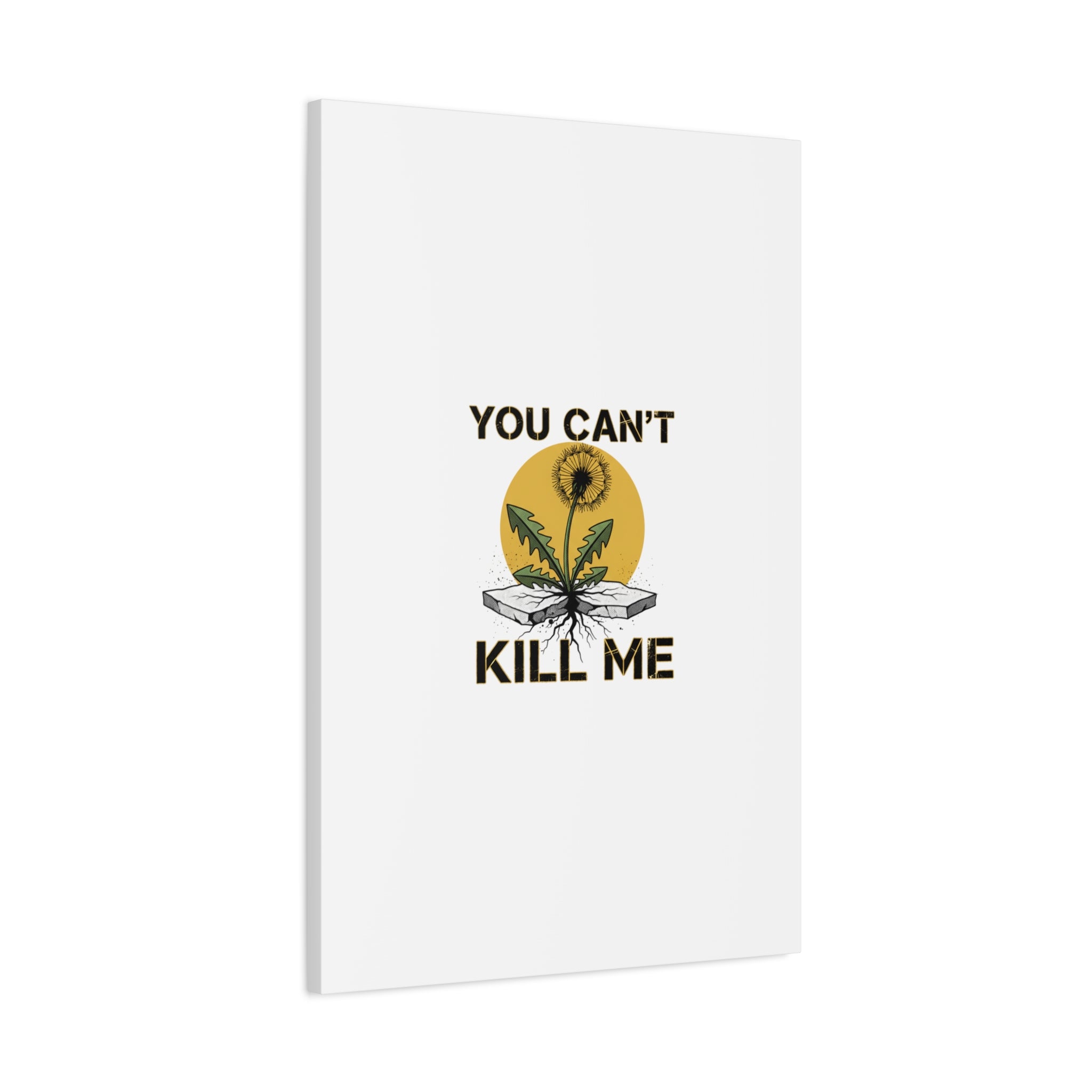 You Can't Kill Me Dandelion Canvas | punk botanical, halftone floral