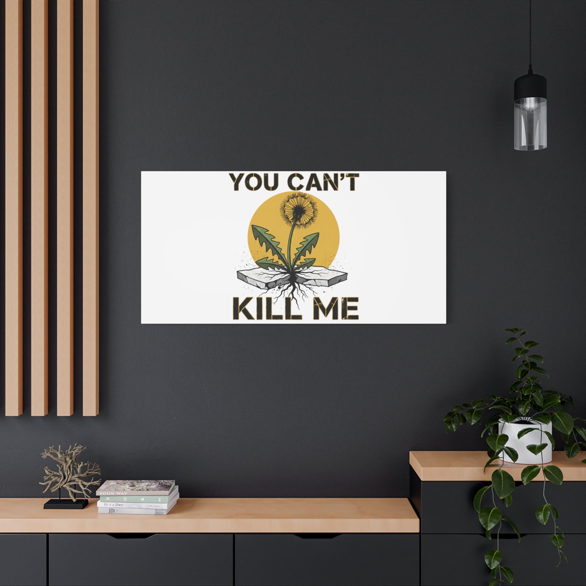 You Can't Kill Me Dandelion Canvas | punk botanical, halftone floral