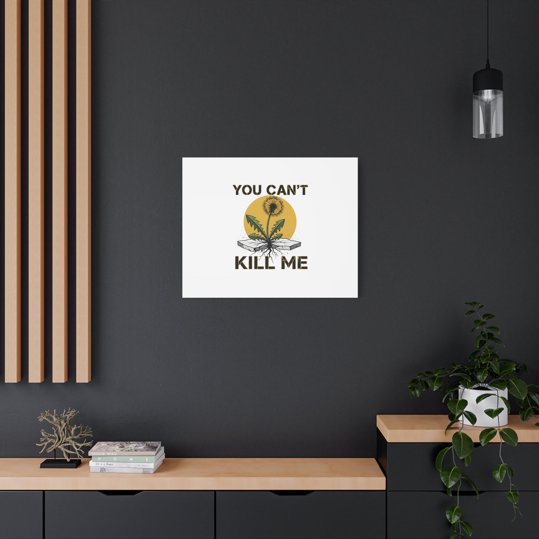 You Can't Kill Me Dandelion Canvas | punk botanical, halftone floral