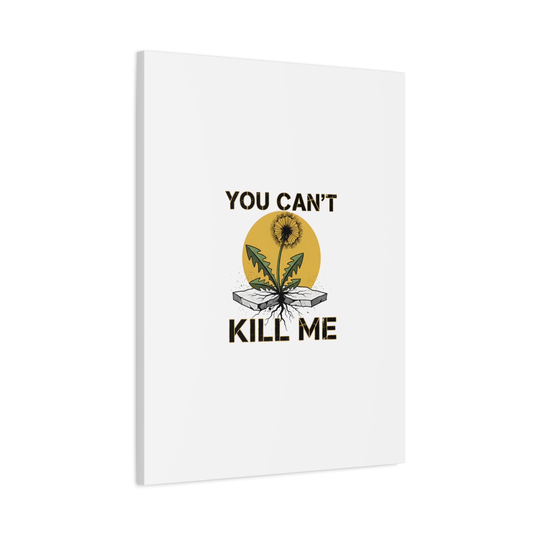 You Can't Kill Me Dandelion Canvas | punk botanical, halftone floral
