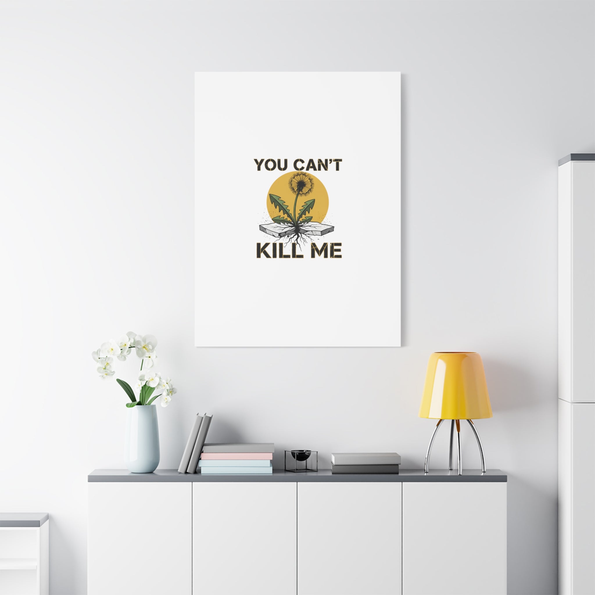 You Can't Kill Me Dandelion Canvas | punk botanical, halftone floral