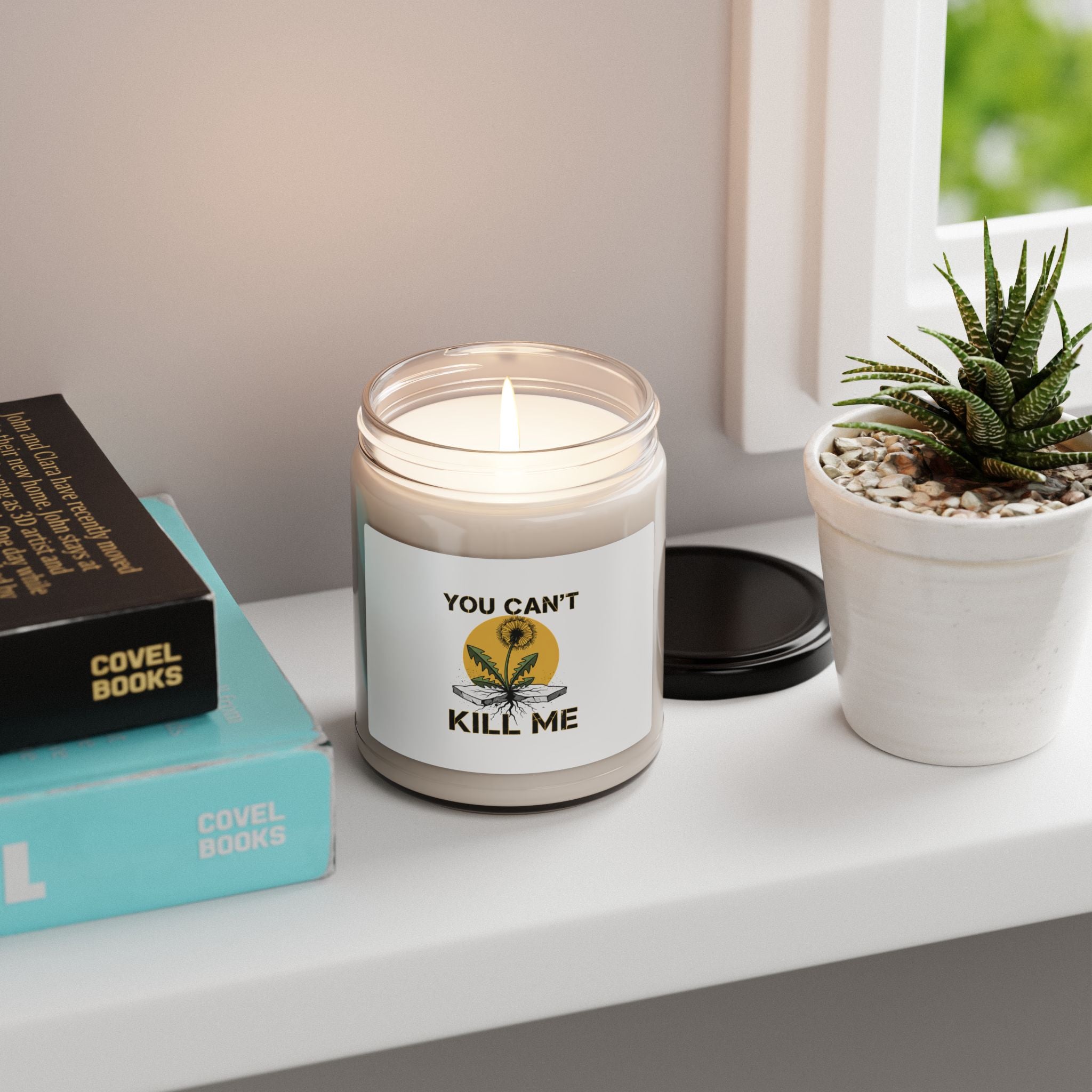 You Can't Kill Me Candle | punk botanical, halftone floral