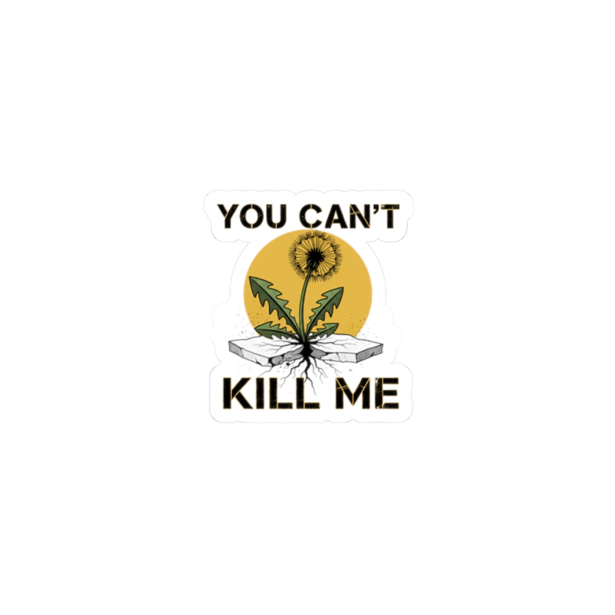 You Can't Kill Me Sticker | punk botanical, halftone floral