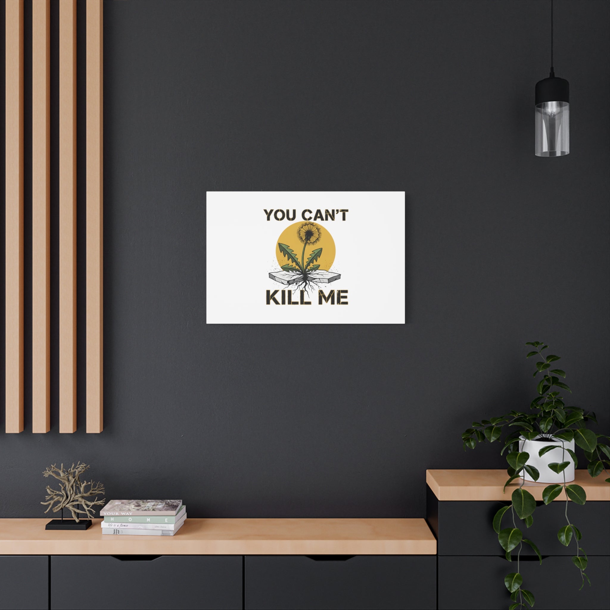 You Can't Kill Me Dandelion Canvas | punk botanical, halftone floral