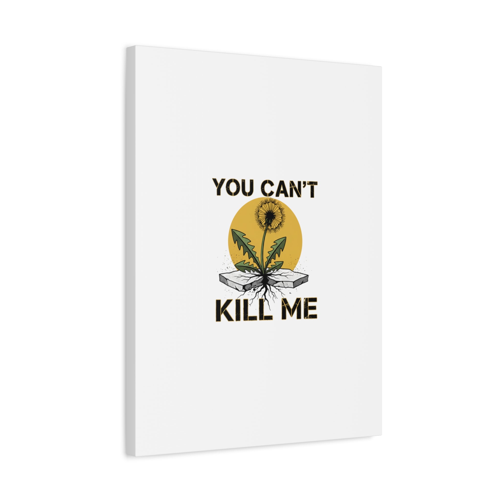 You Can't Kill Me Dandelion Canvas | punk botanical, halftone floral