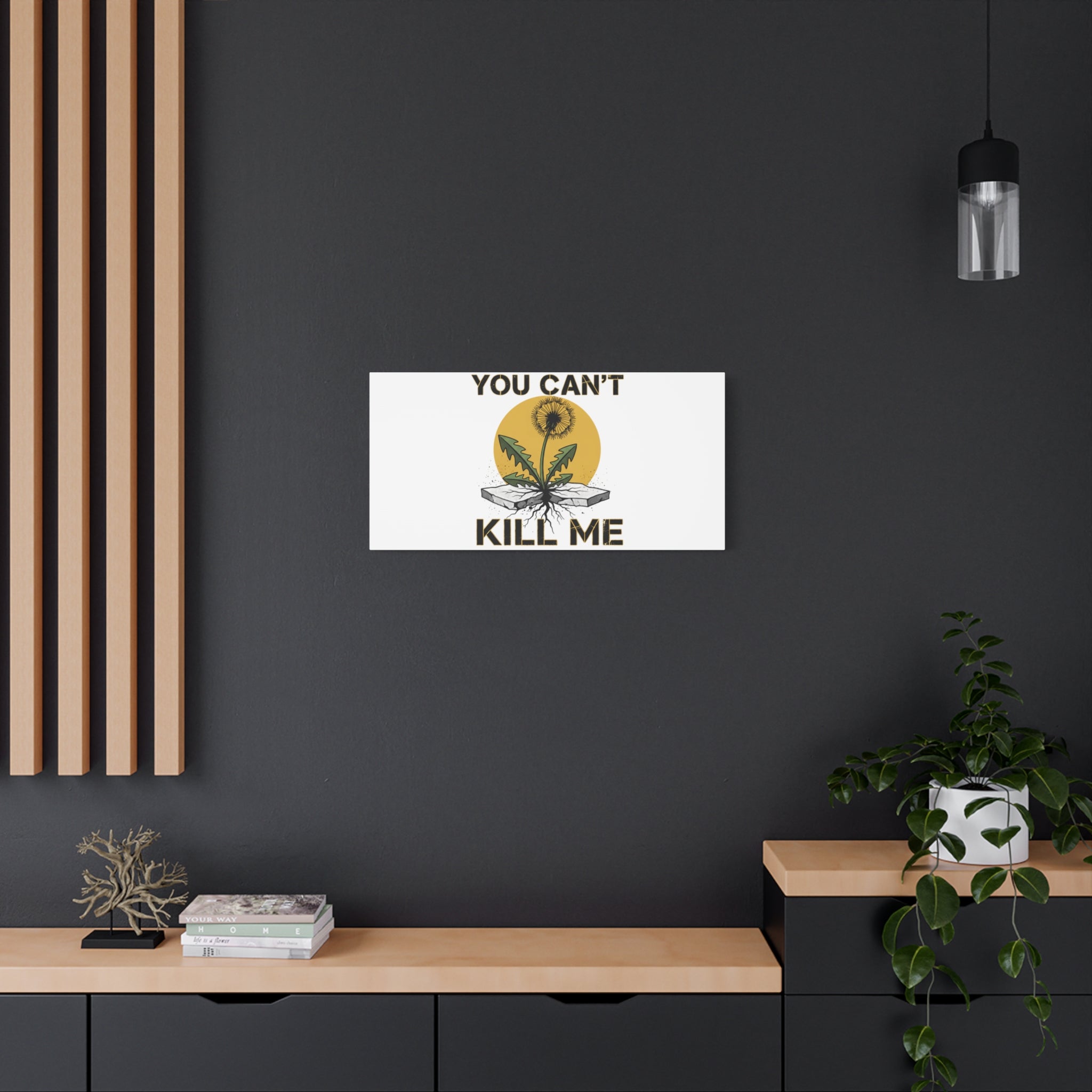 You Can't Kill Me Dandelion Canvas | punk botanical, halftone floral